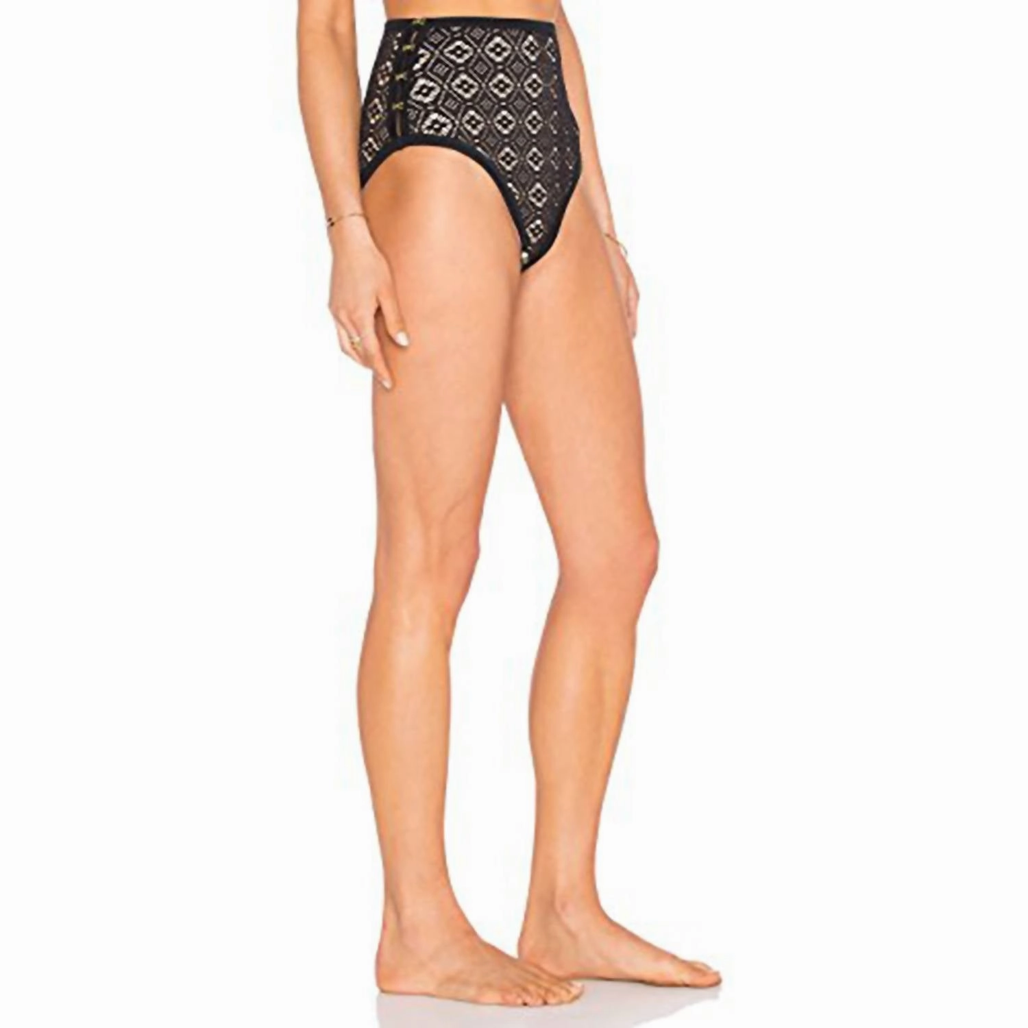 Lighthouse Lace Bikini Bottom Swimsuit In Black
