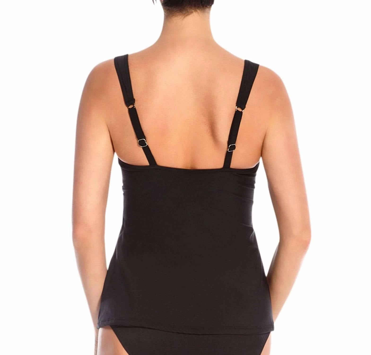 Love Knot Underwire Tankini Top In Black