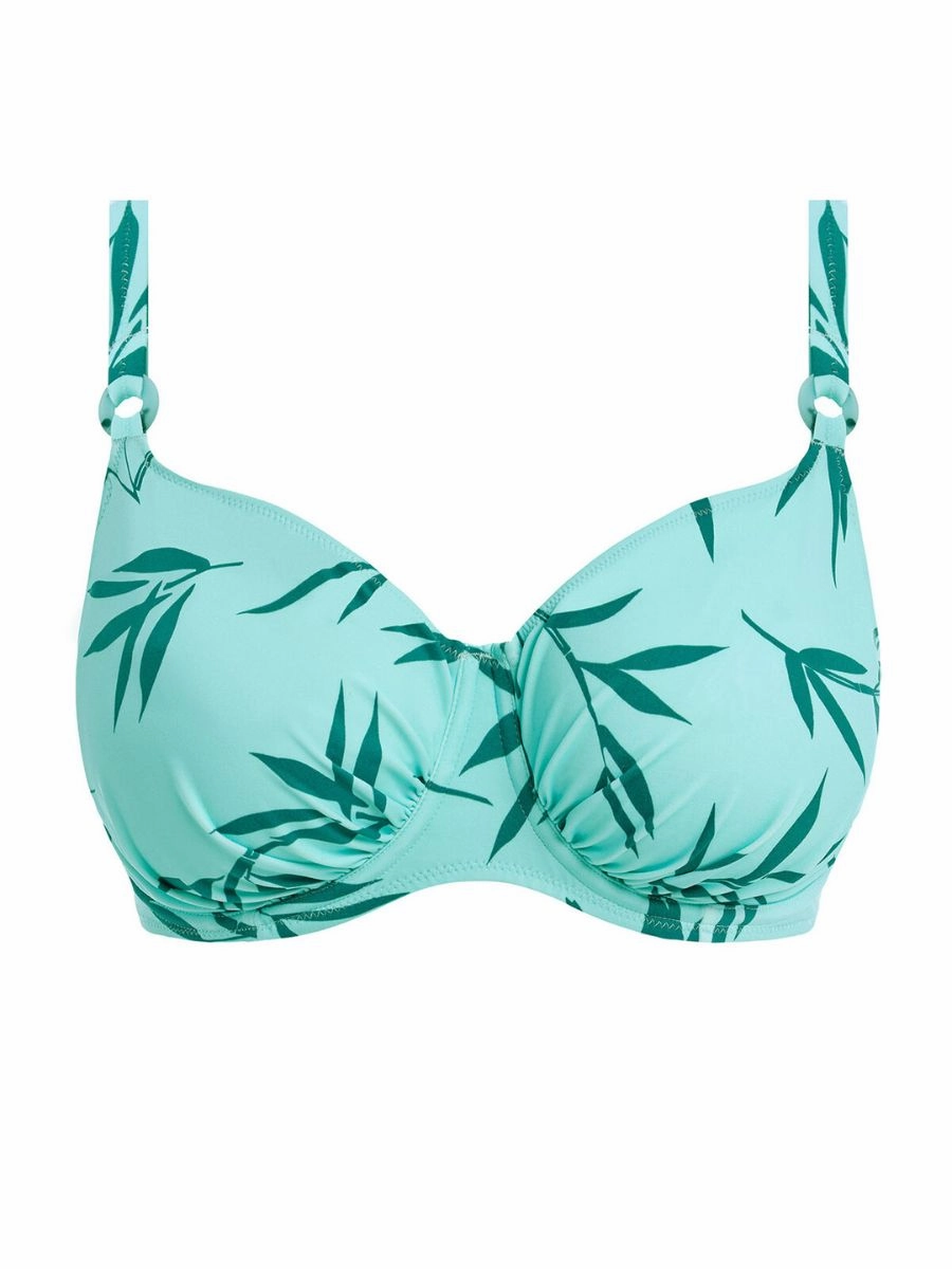 Luna Bay Gathered Full Cup Bikini Top - Glacier