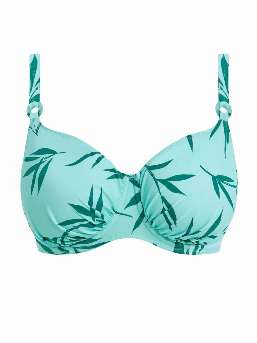 Luna Bay Gathered Full Cup Bikini Top - Glacier