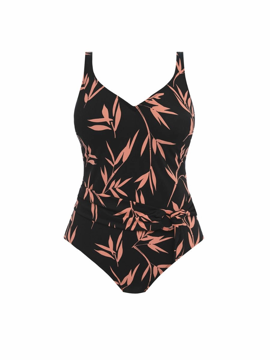 Luna Bay Plunge Swimsuit - Lacquered Black