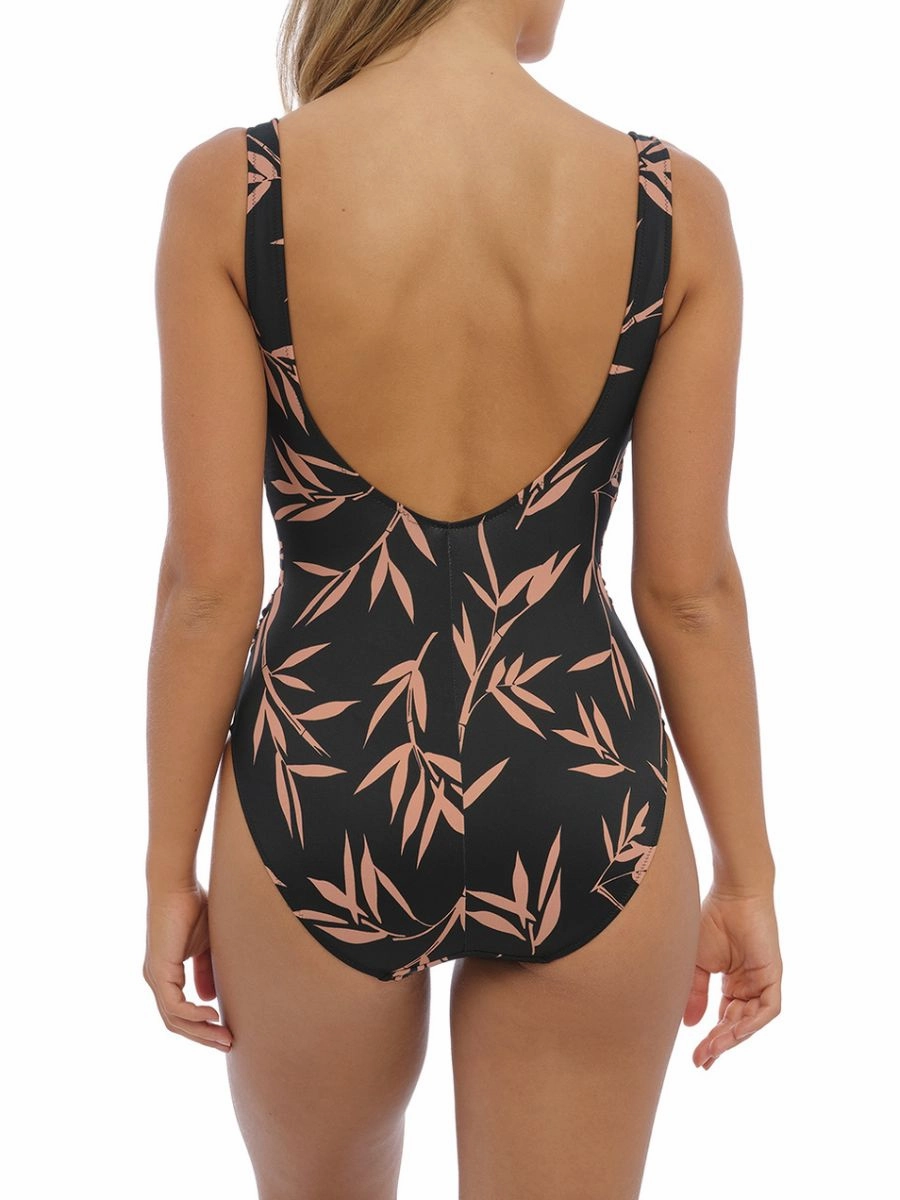 Luna Bay Plunge Swimsuit - Lacquered Black