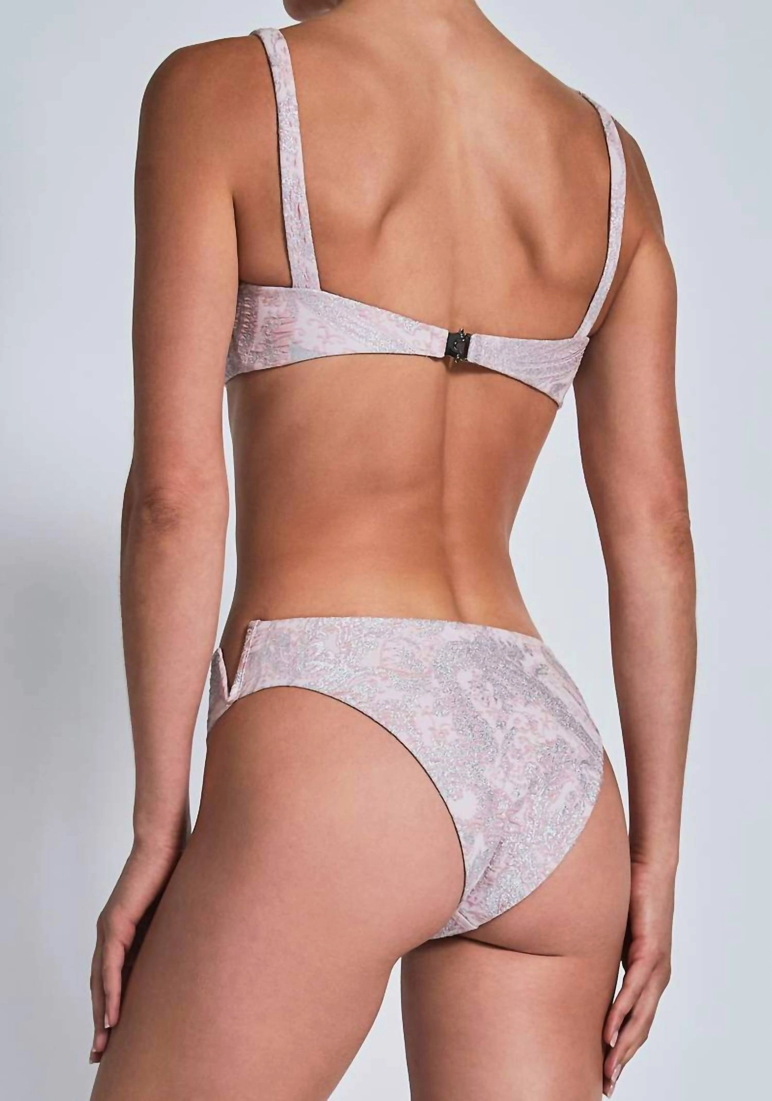 Maeve Bikini Top In Pink And Silver