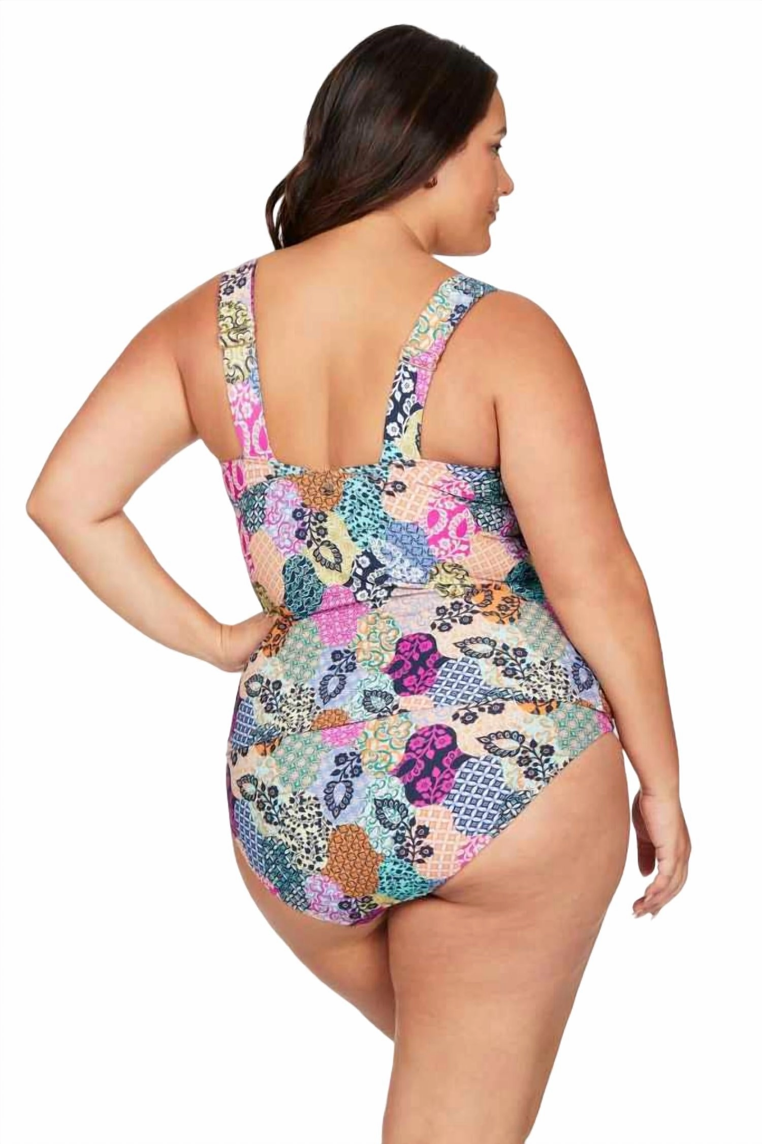 Magritte Tankini Top In Beige Multi