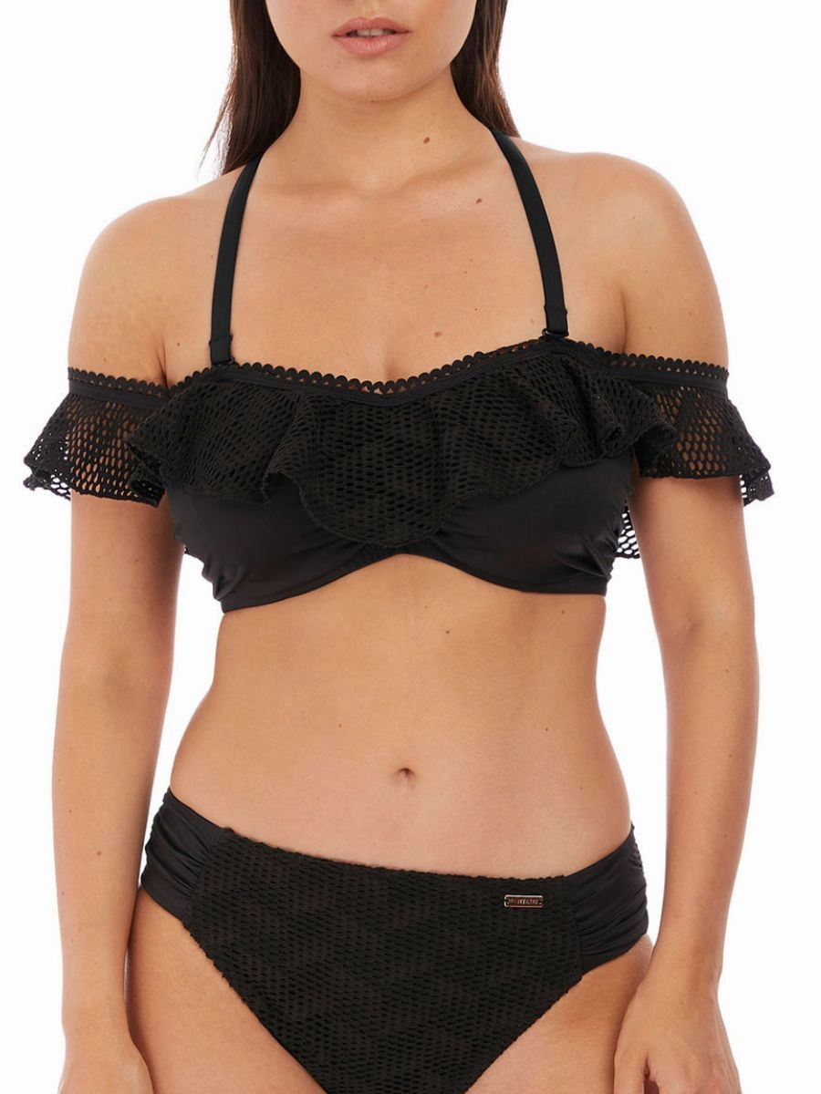 Marseille Bardot Bikini Top - Black
