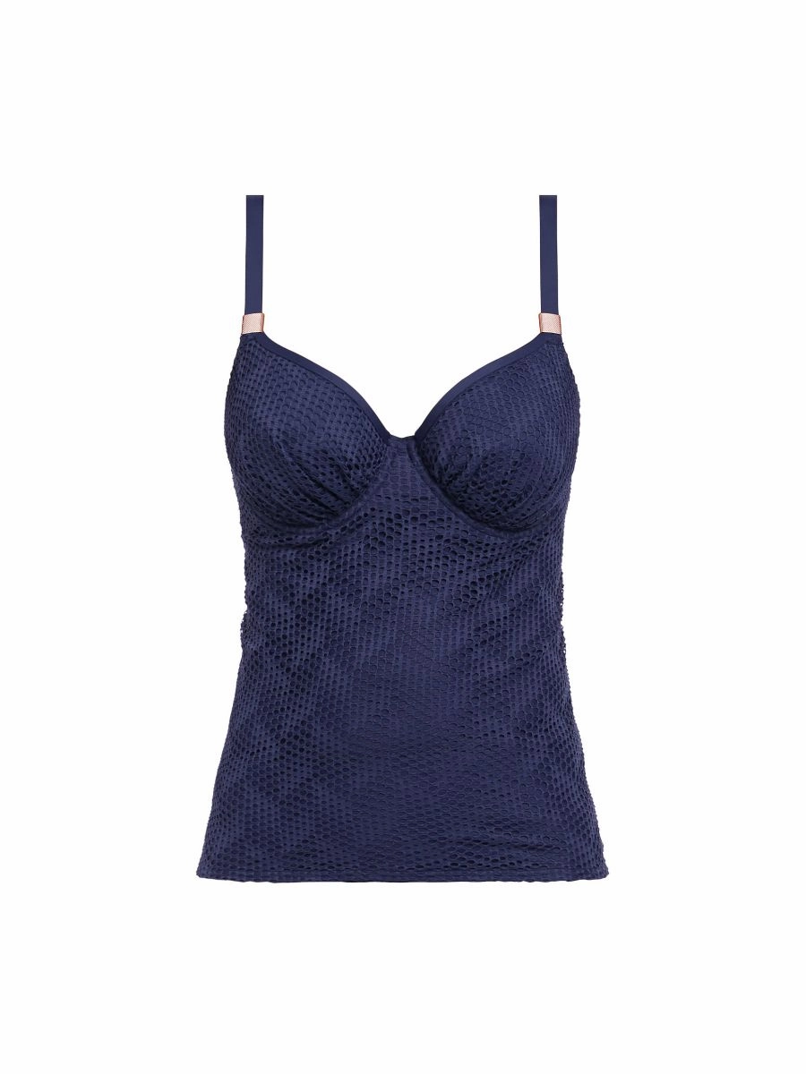 Marseille Bardot Gathered Full Cup Tankini - Twilight