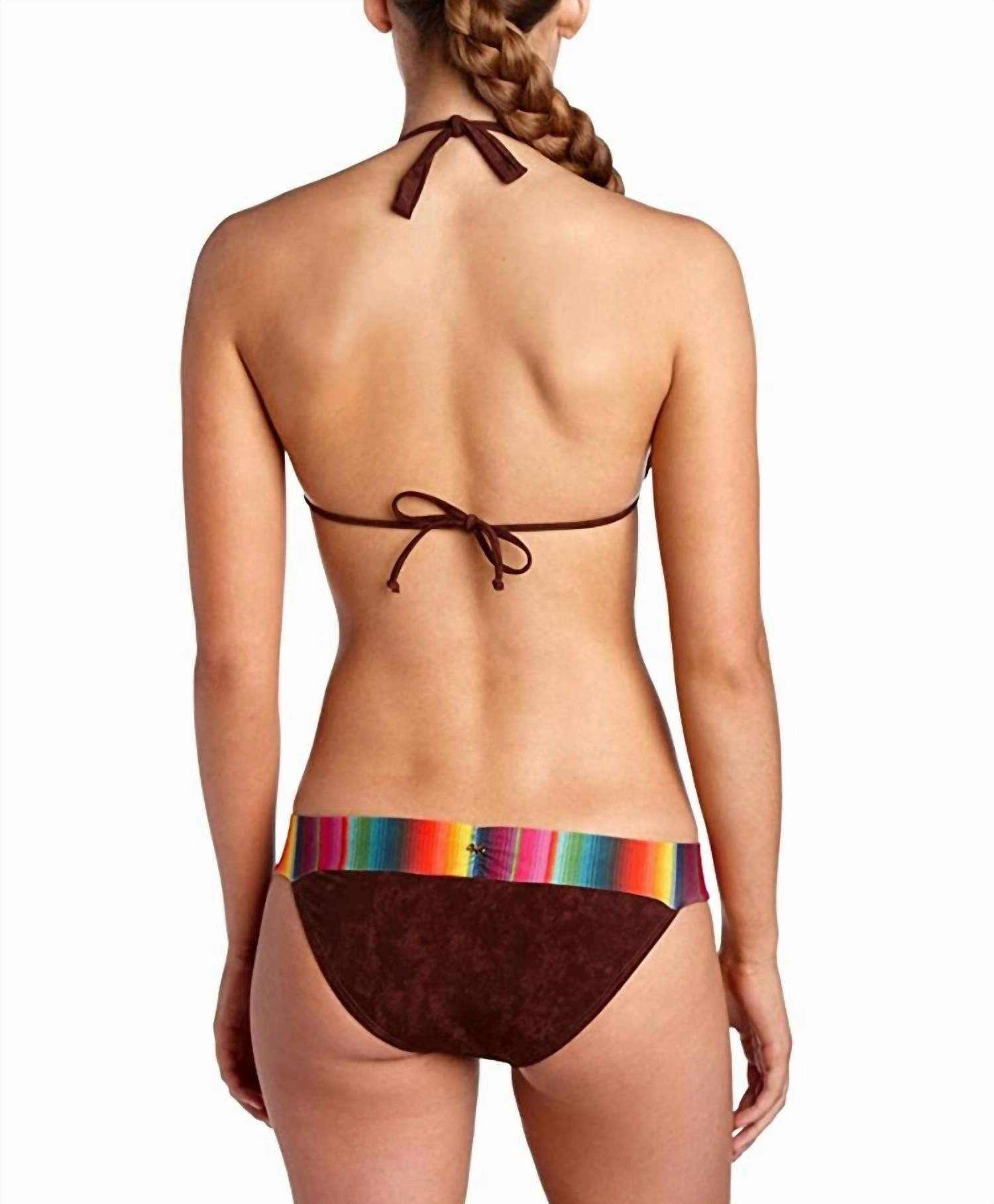 Maya Full Covered Bikini Bottom In Brown