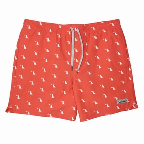 Men's Swim Trunks In Dog & Moon Salmon