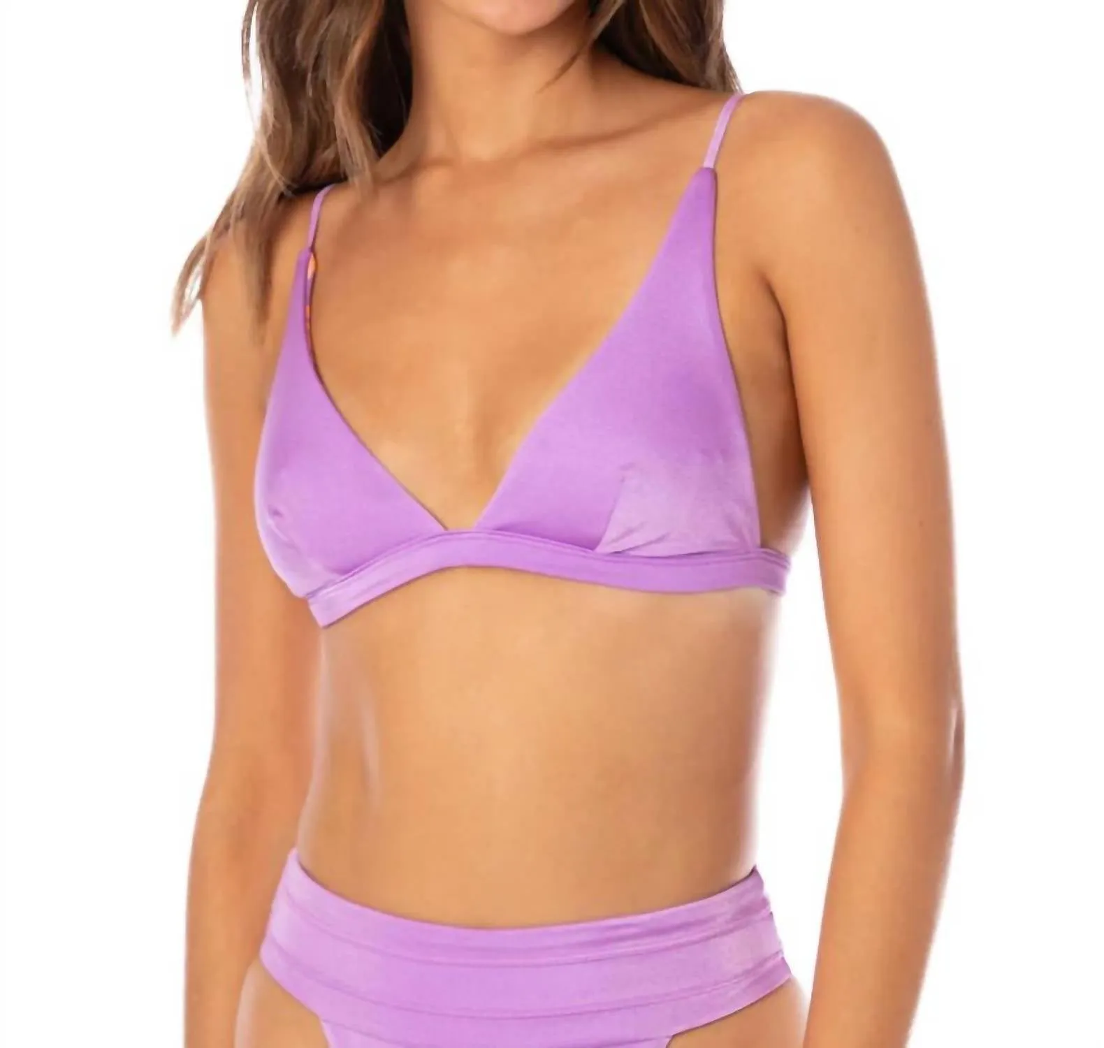 Metallic Lilac Top In Purple