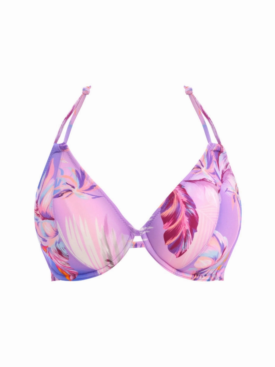 Miami Sunset Halterneck Bikini Top - Cassis