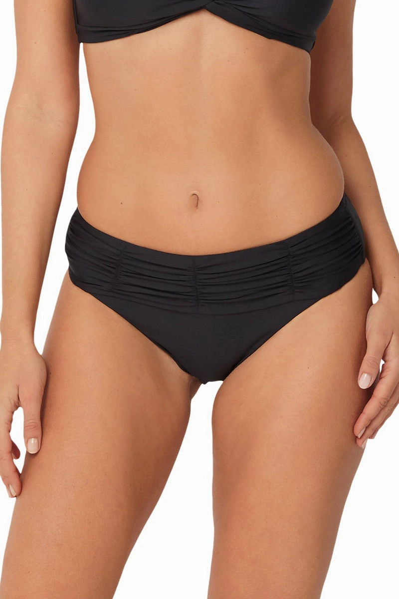 Mid Rise Ruched Pant Black