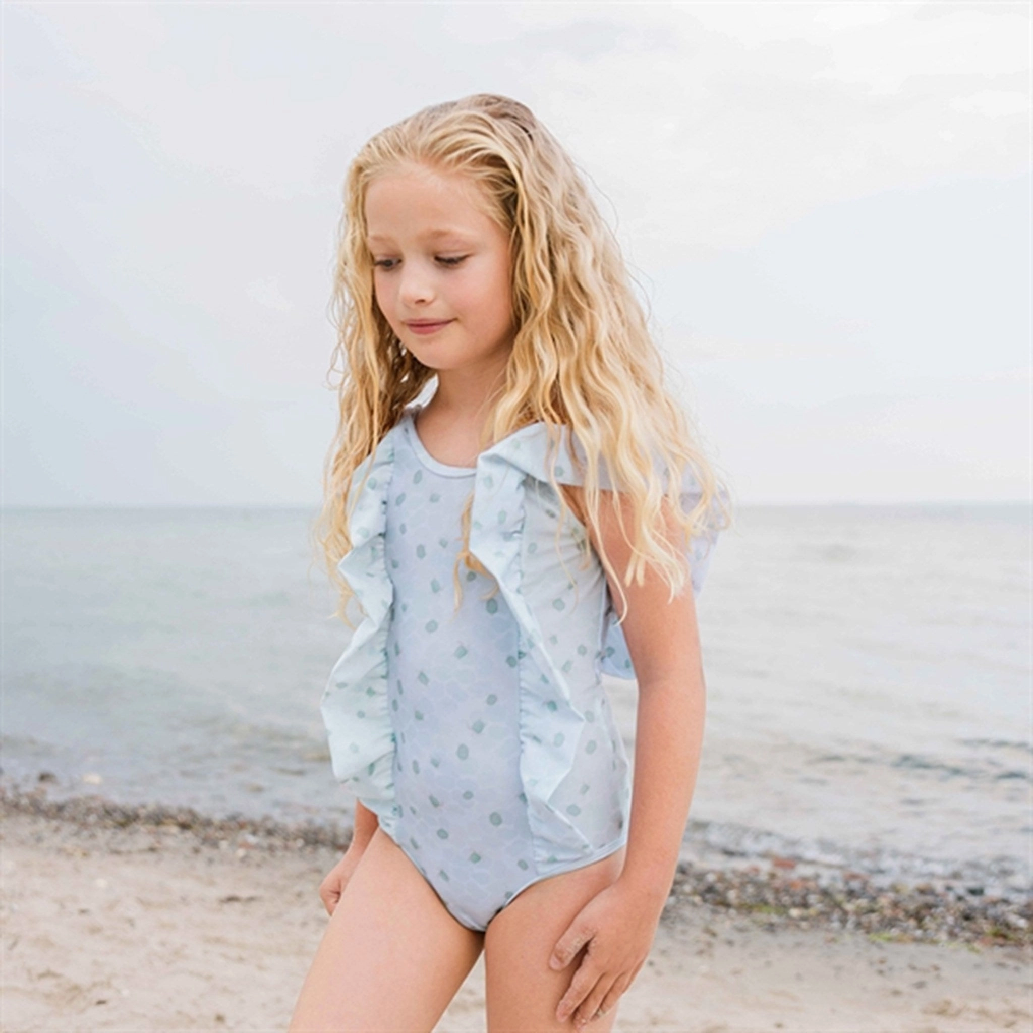 MINI A TURE Delicia Printed UV50 Swim Suit Green Sea Turtle