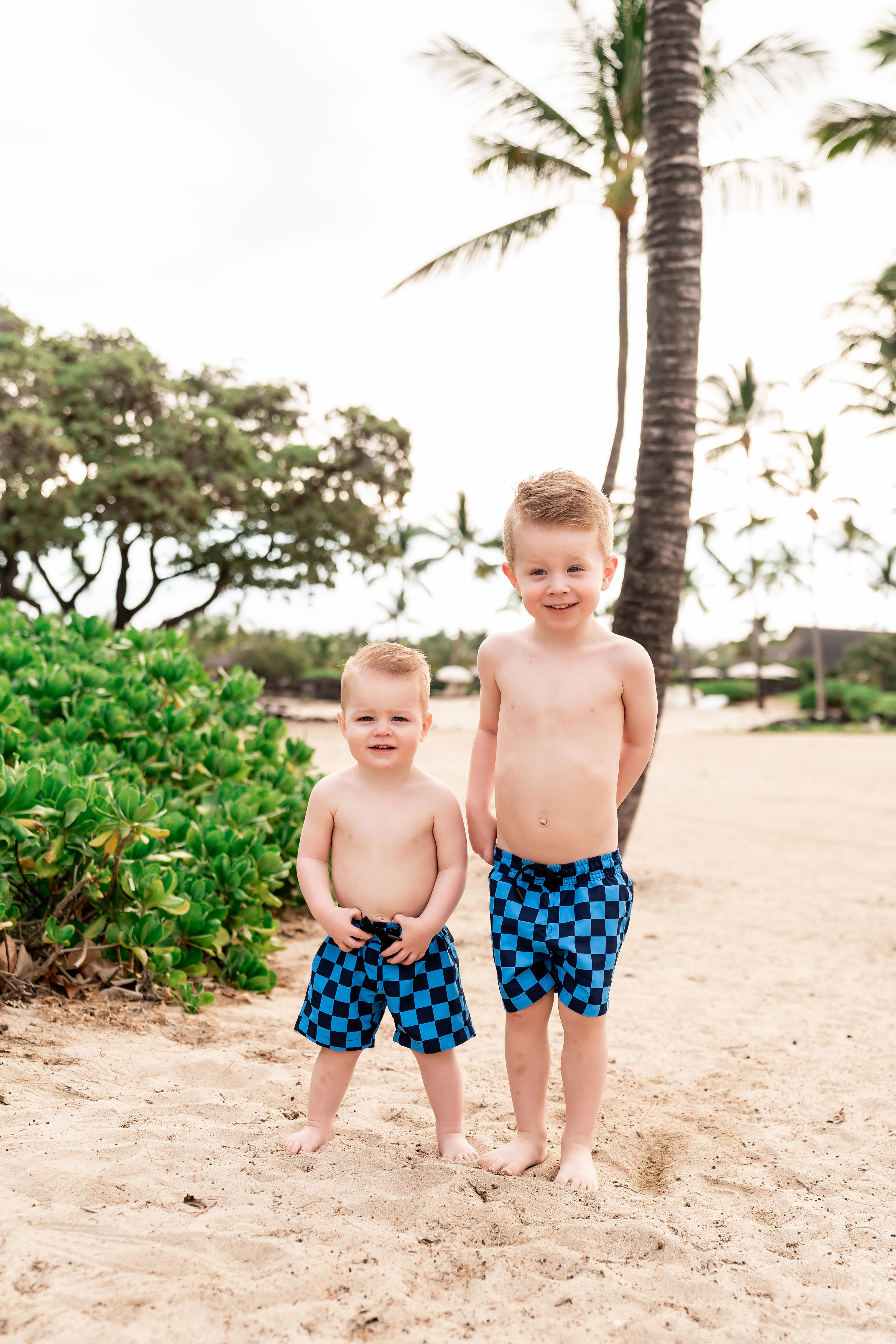 Mini Hang Ten Shorts | Blue Check