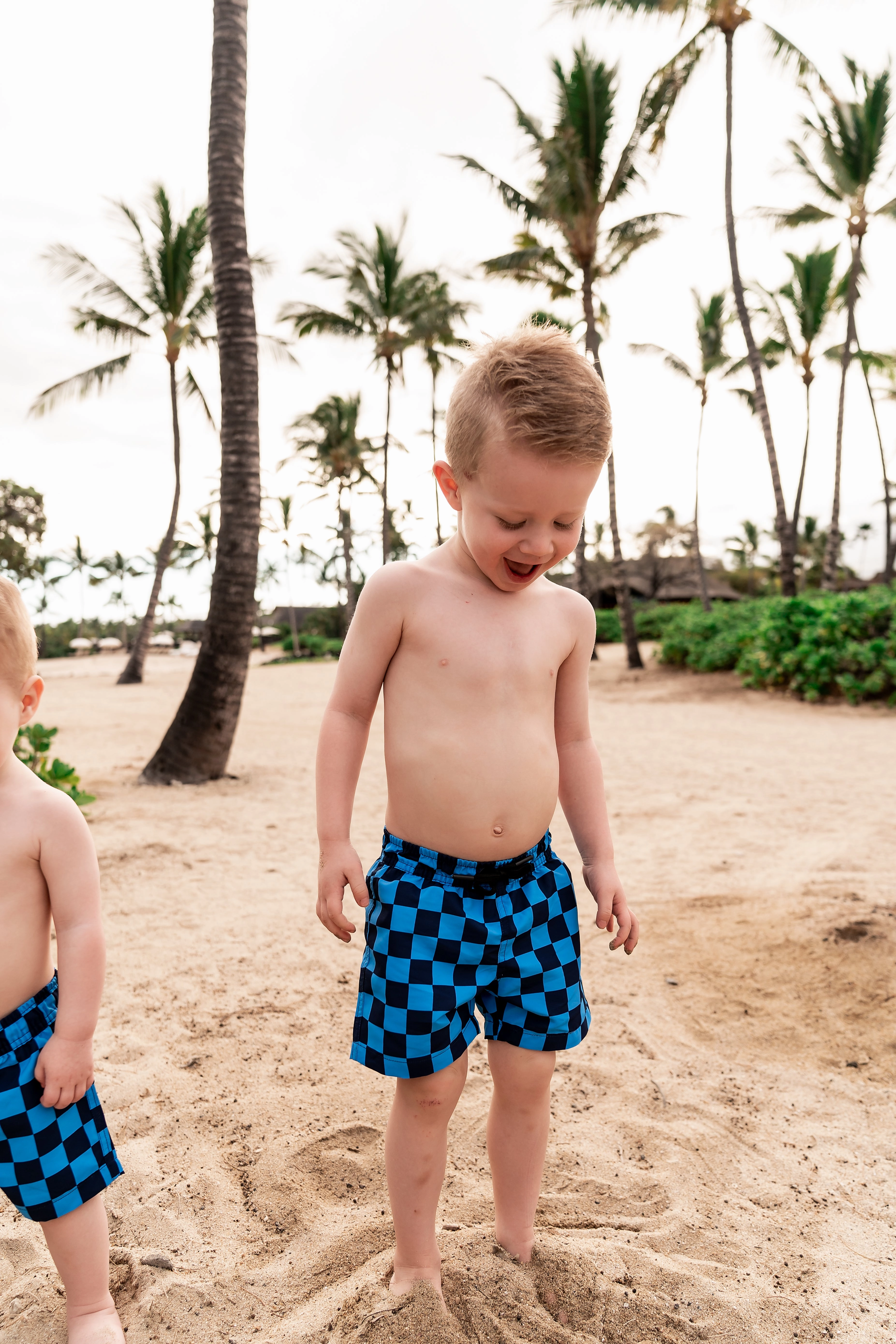 Mini Hang Ten Shorts | Blue Check