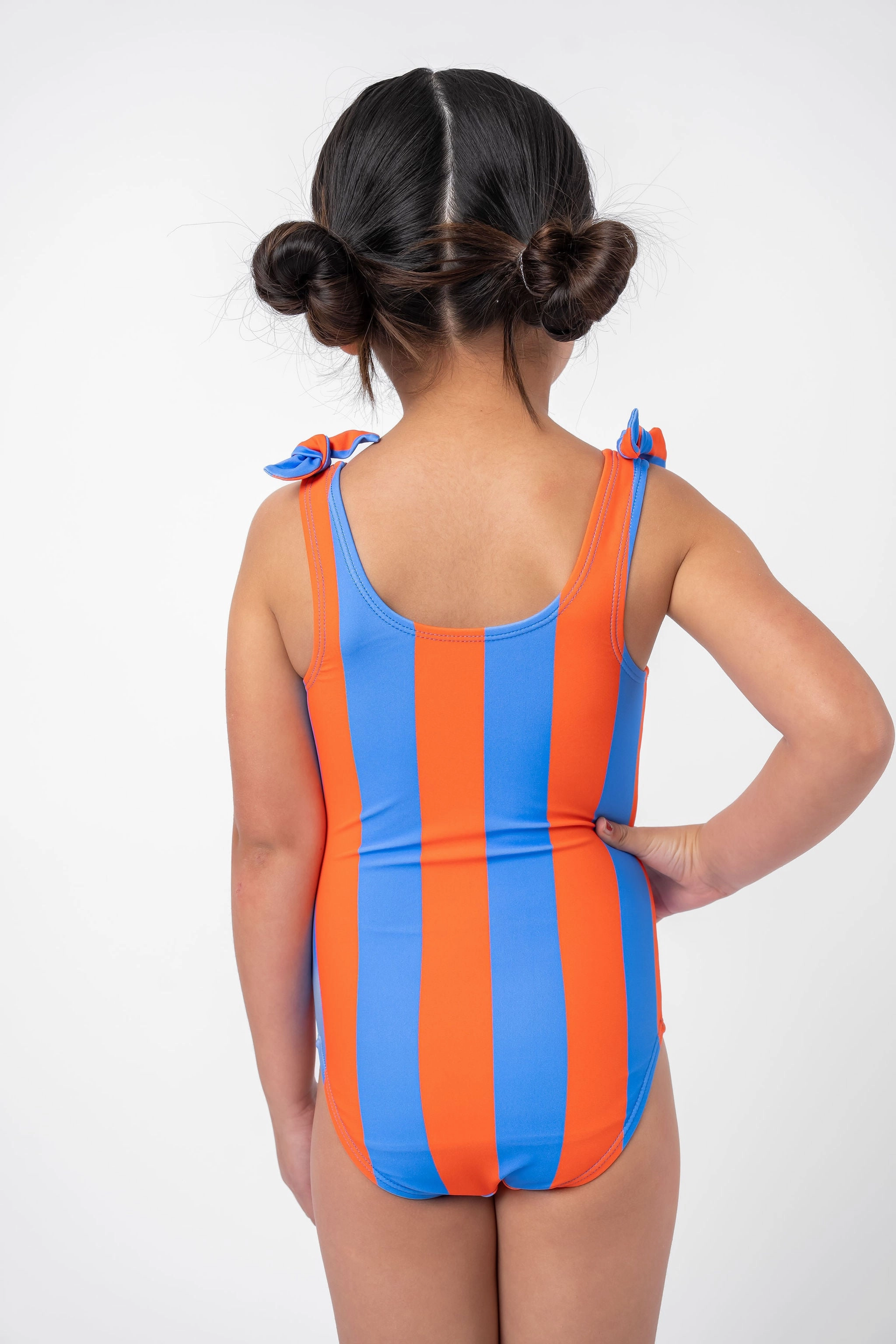 Mini Palm Tree One Piece | Blue Orange Stripe