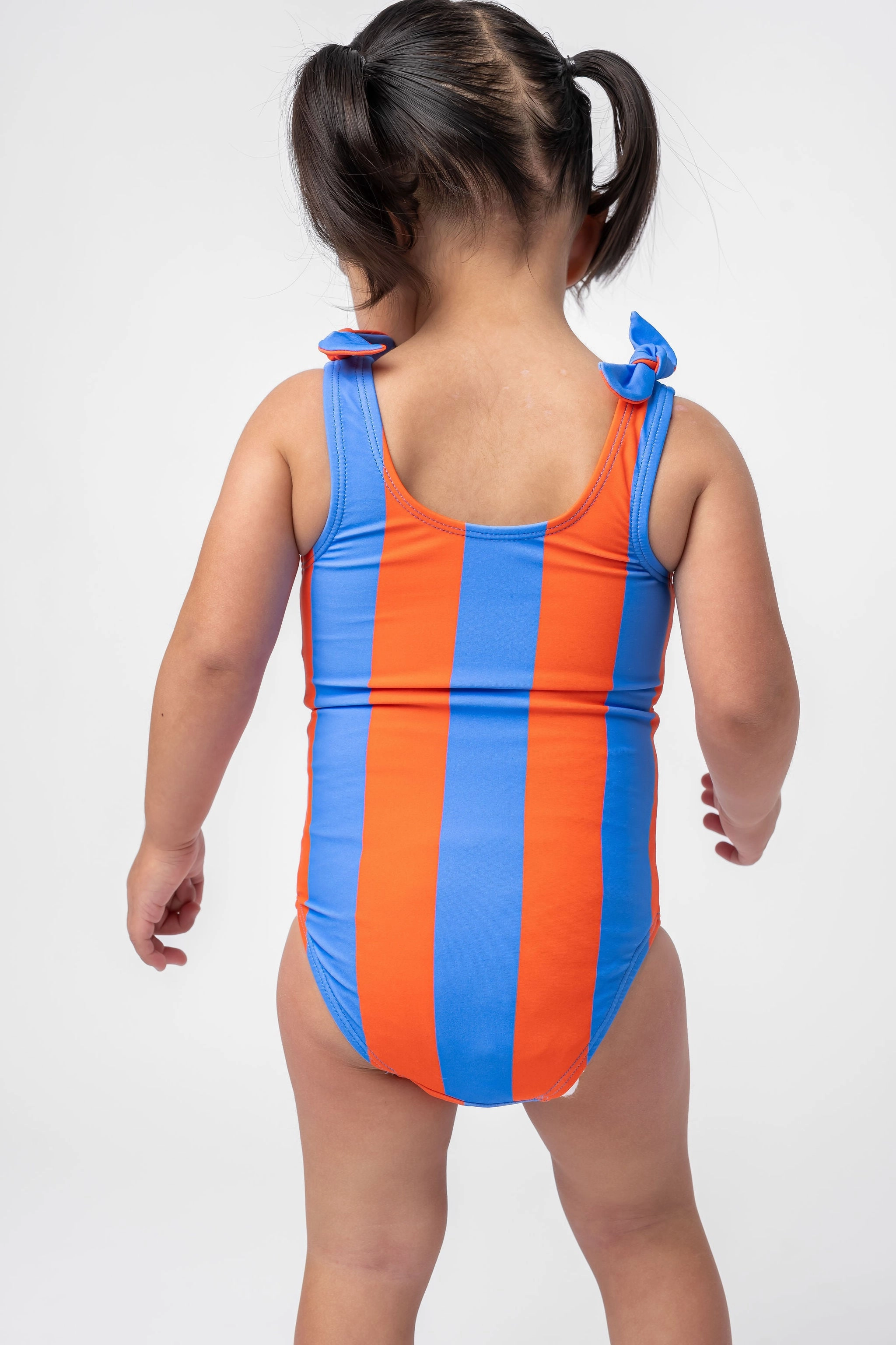 Mini Palm Tree One Piece | Blue Orange Stripe