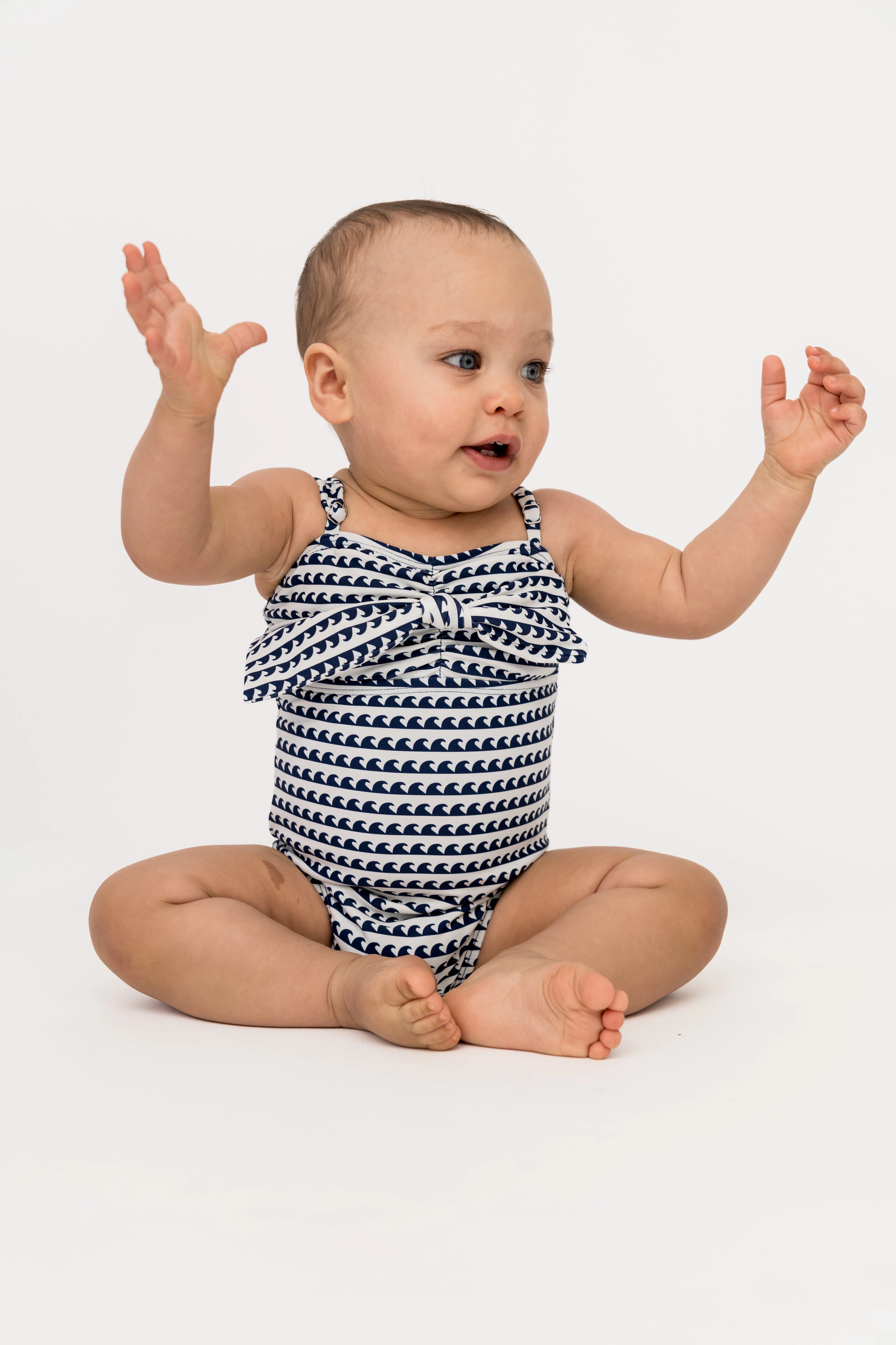 Mini Sweetheart One Piece | Navy Wave