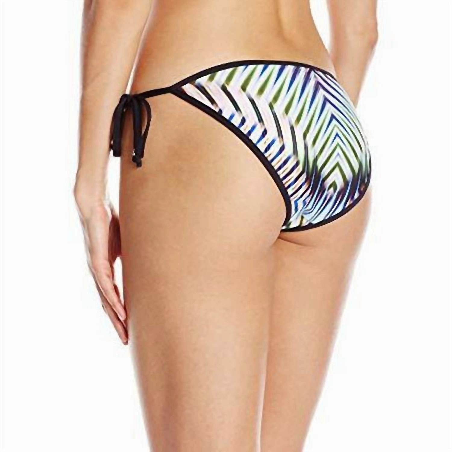 Mirage String Bikini Bottom With Binding In Jet Multi