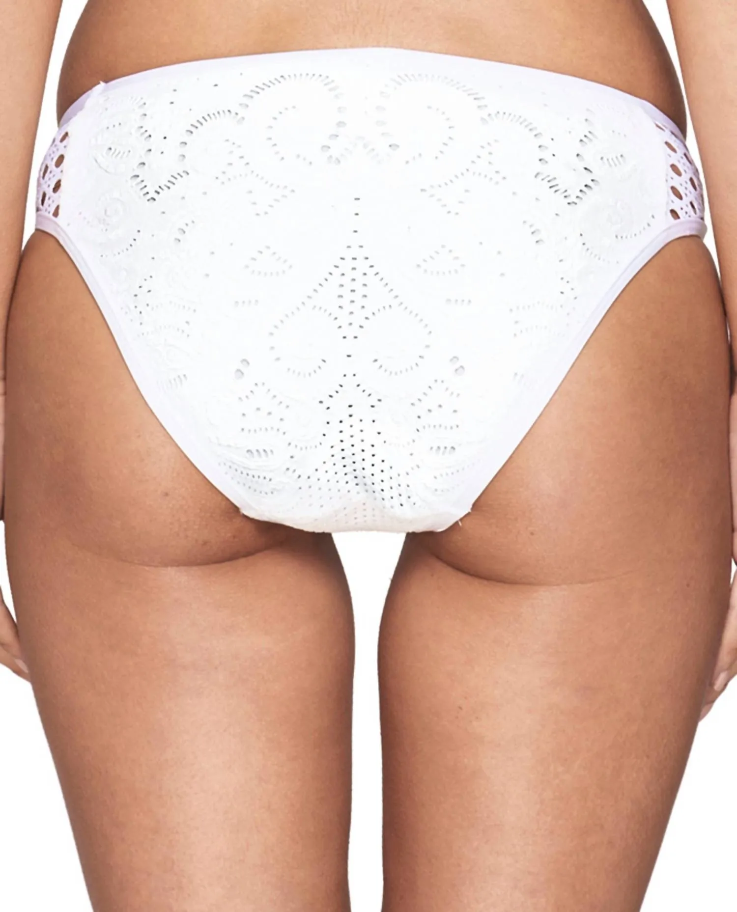 Moderate Coverage Hipster Bikini Bottom In Inspired White