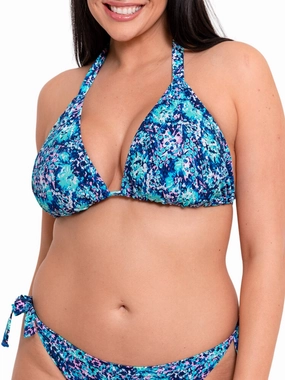 Mykonos String Bikini Top - Blue Print