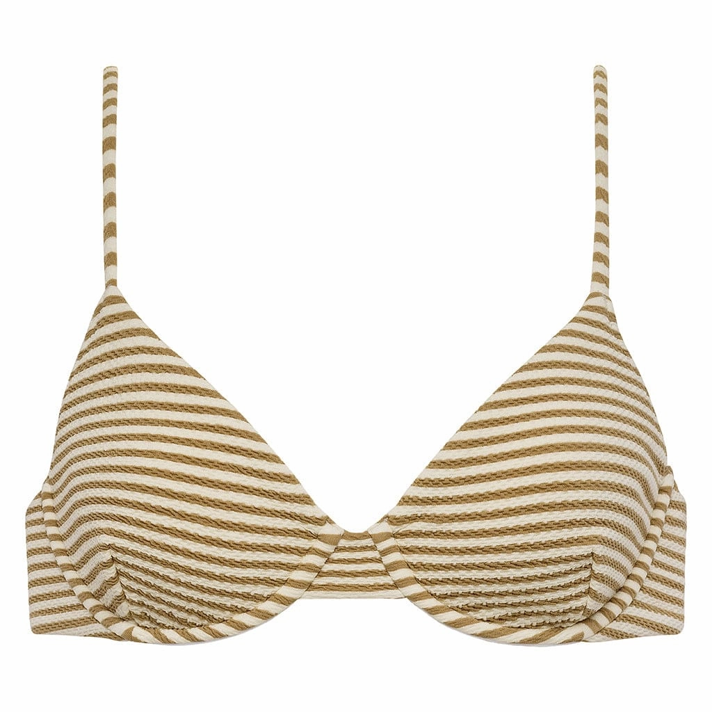 Neutral Stripe Dainty Bikini Top