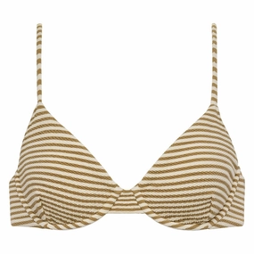 Neutral Stripe Dainty Bikini Top