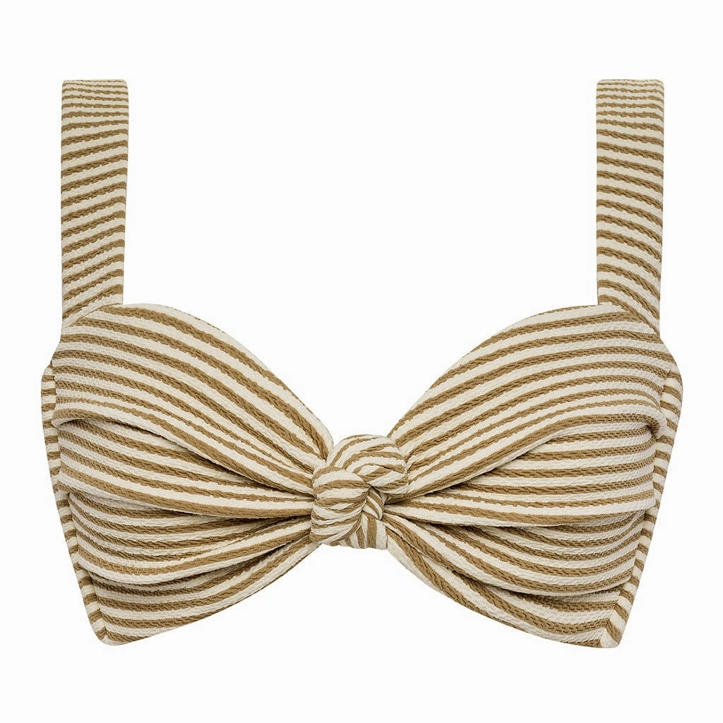 Neutral Stripe Hayden Bikini Top