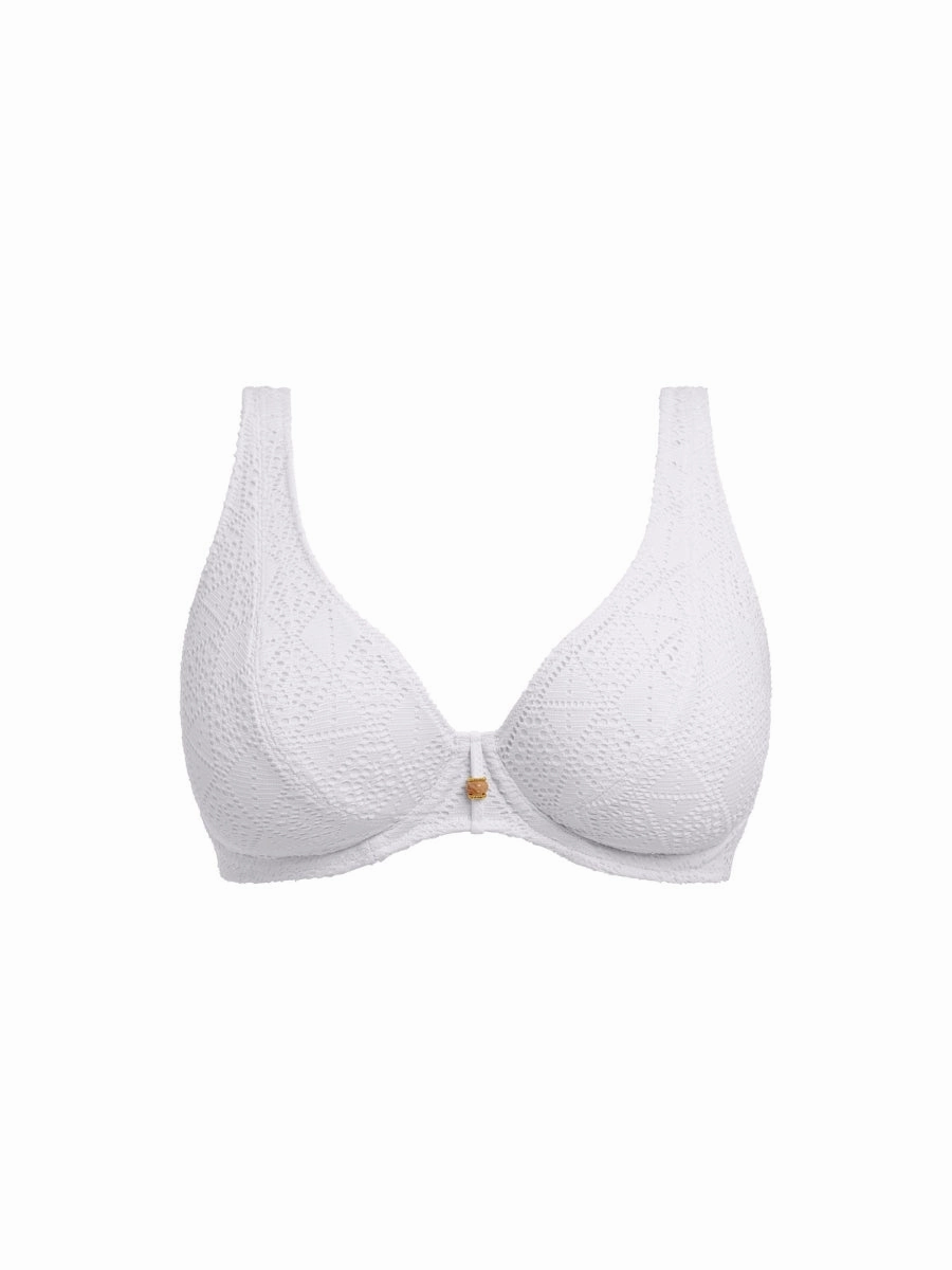 Nomad Nights High Apex Bikini Top - White