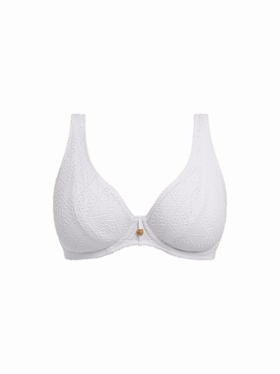 Nomad Nights High Apex Bikini Top - White