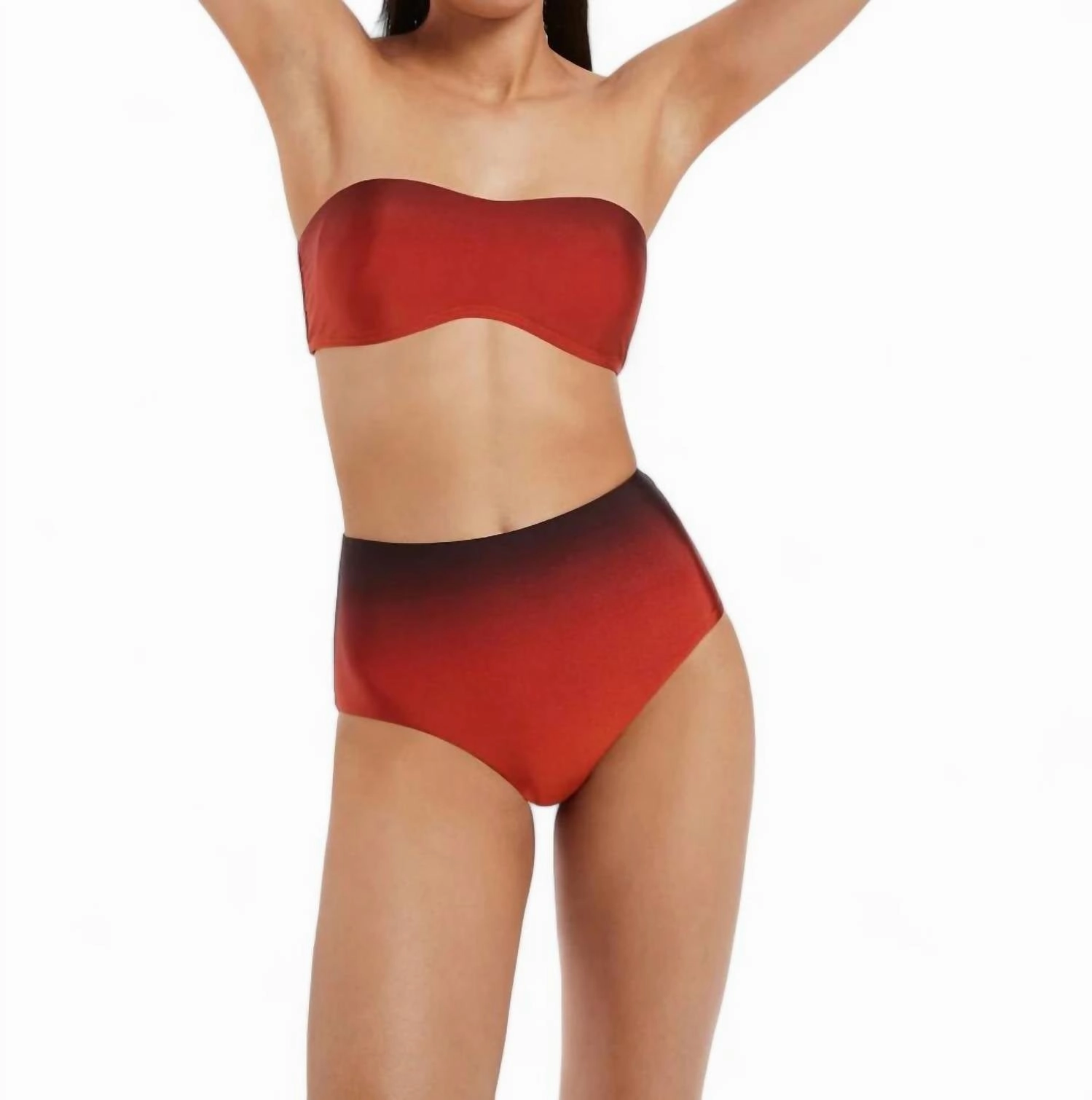 Oia Sunset High Waist Hipster Bottom Pant In Burnt Orange