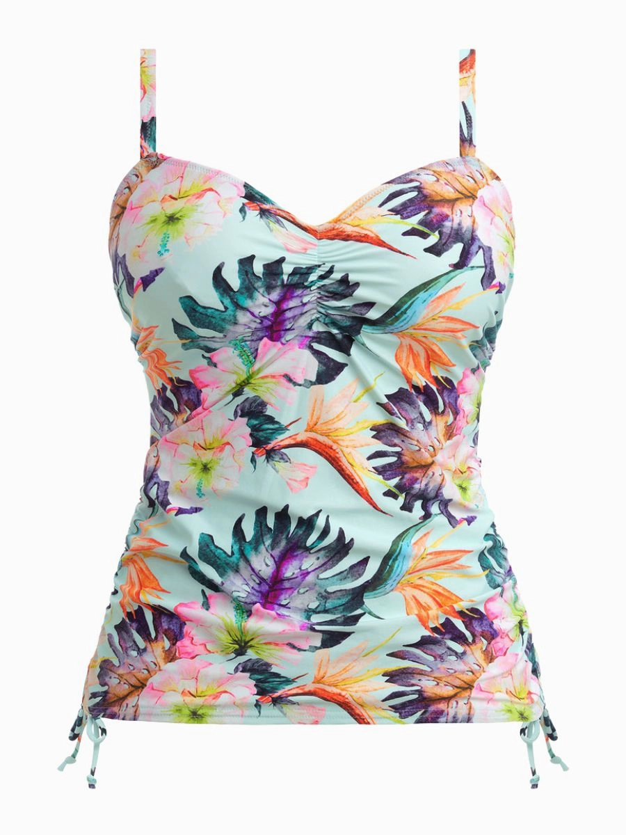 Paradiso Adjustable Side Tankini Top - Soft Mint