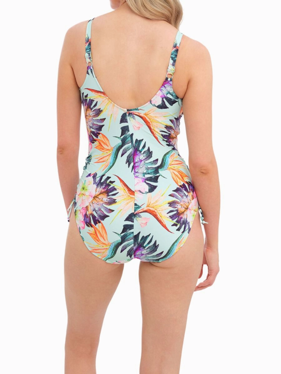 Paradiso Twist Front Adjustable Leg Swimsuit - Soft Mint