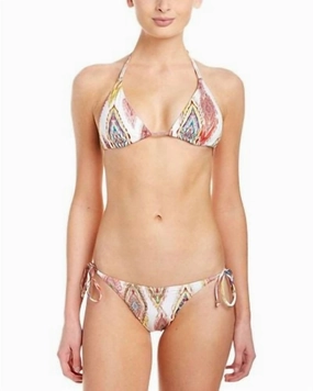 Patara Embroidered Tie Strap Teeny Bikini Bottom Swimsuit In Multi