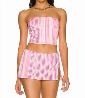 Peace Velvet Bikini Top In Solar Stripe