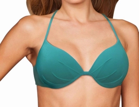 Peacock Underwire Halter Tie Back Bikini Top