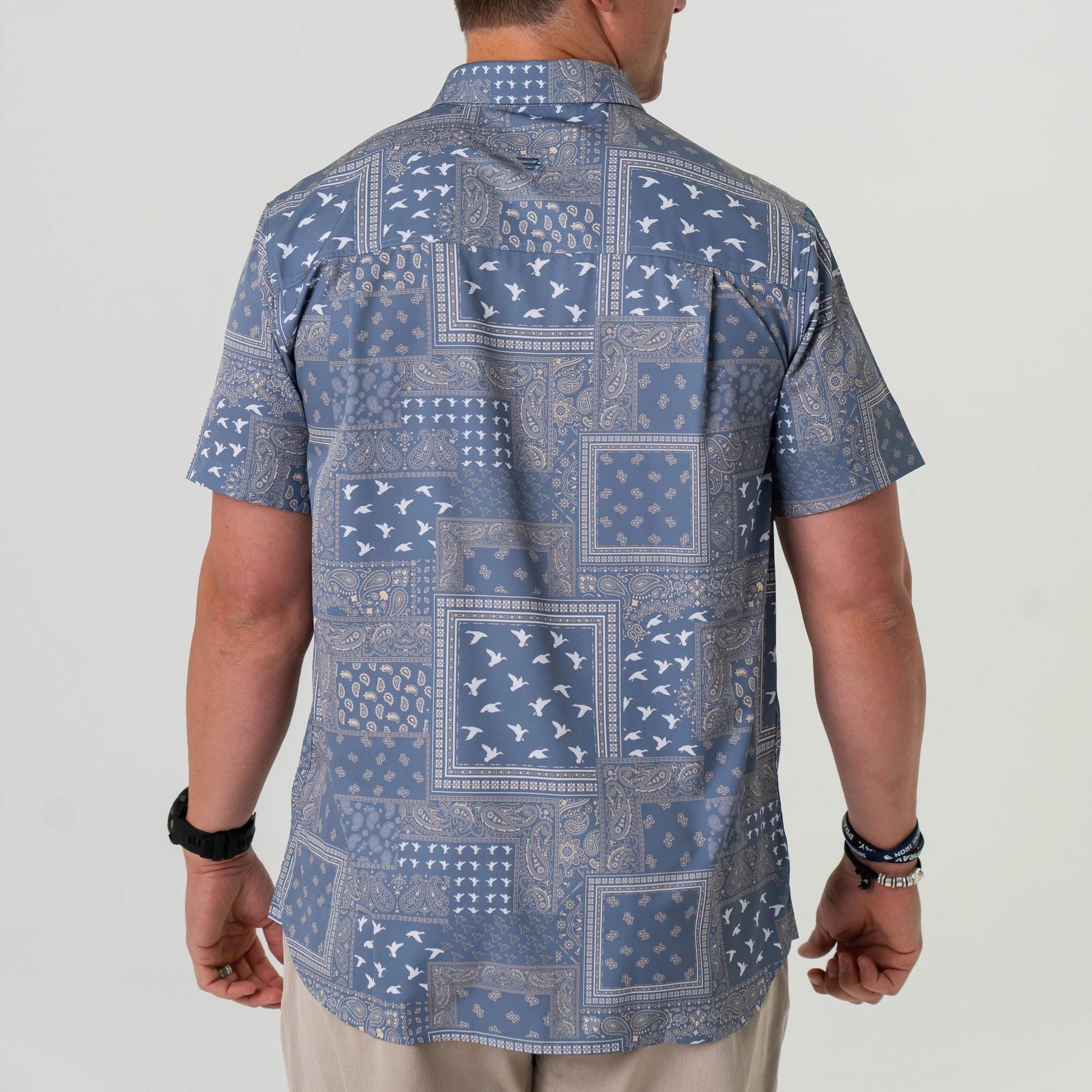 Performance Button Up - Duck Paisley - Blue