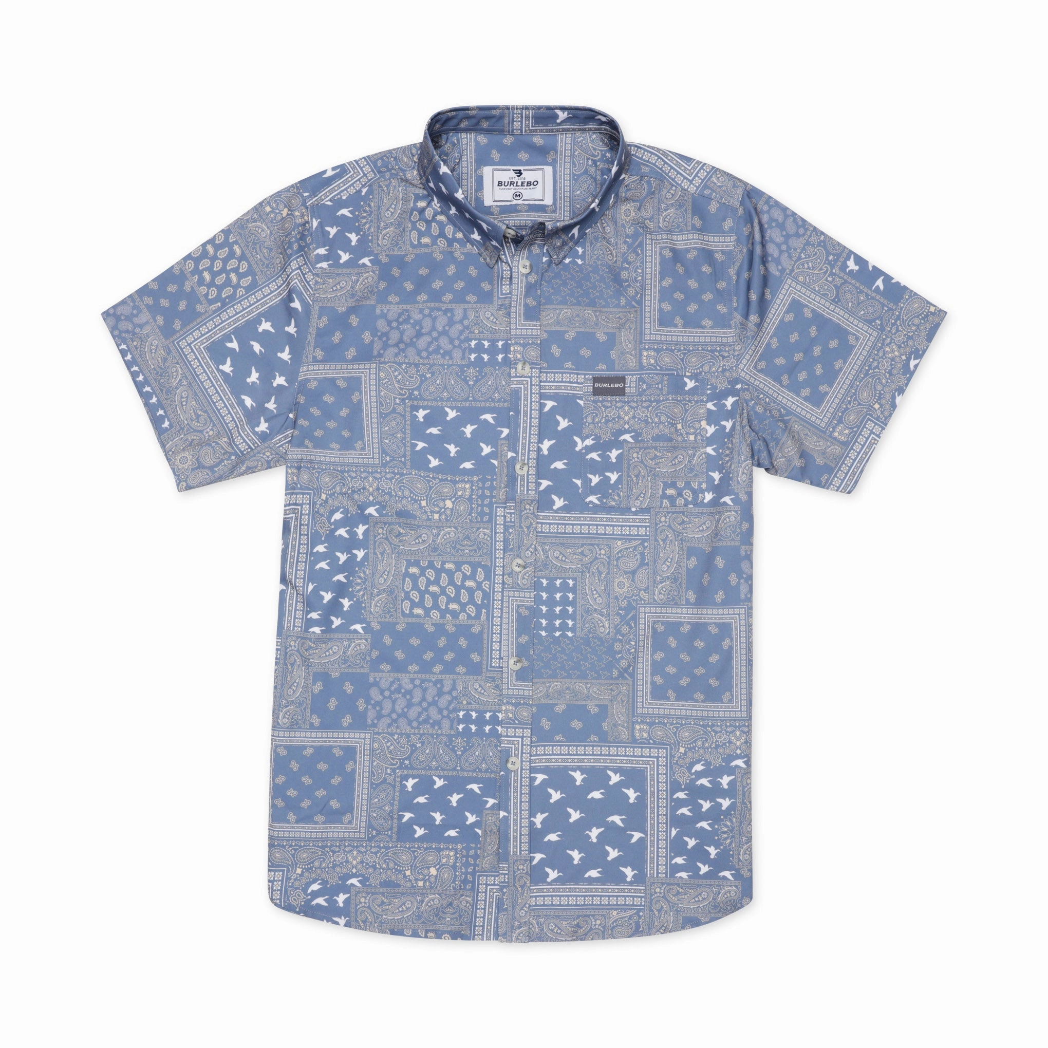 Performance Button Up - Duck Paisley - Blue