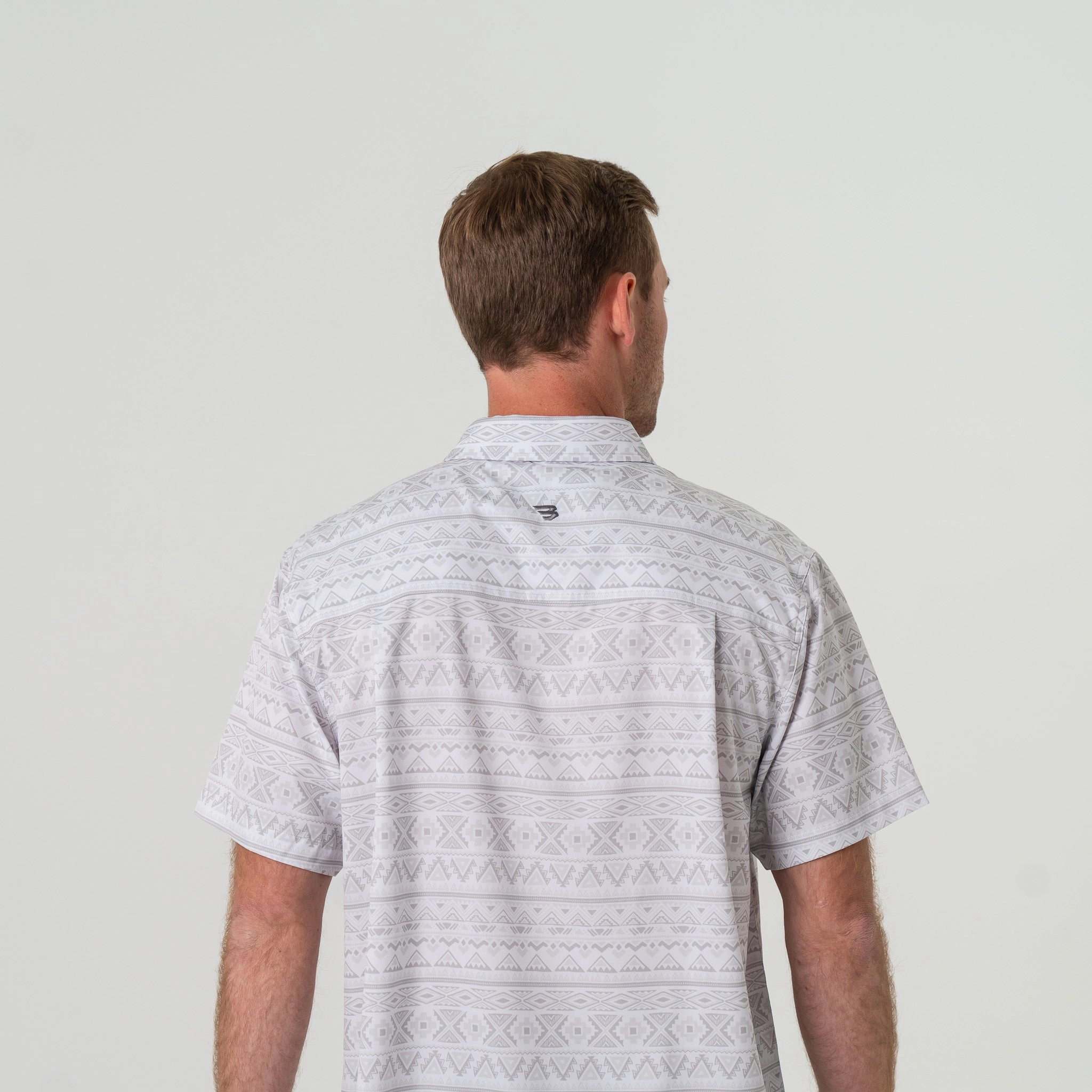 Performance Button Up - Grey Aztec