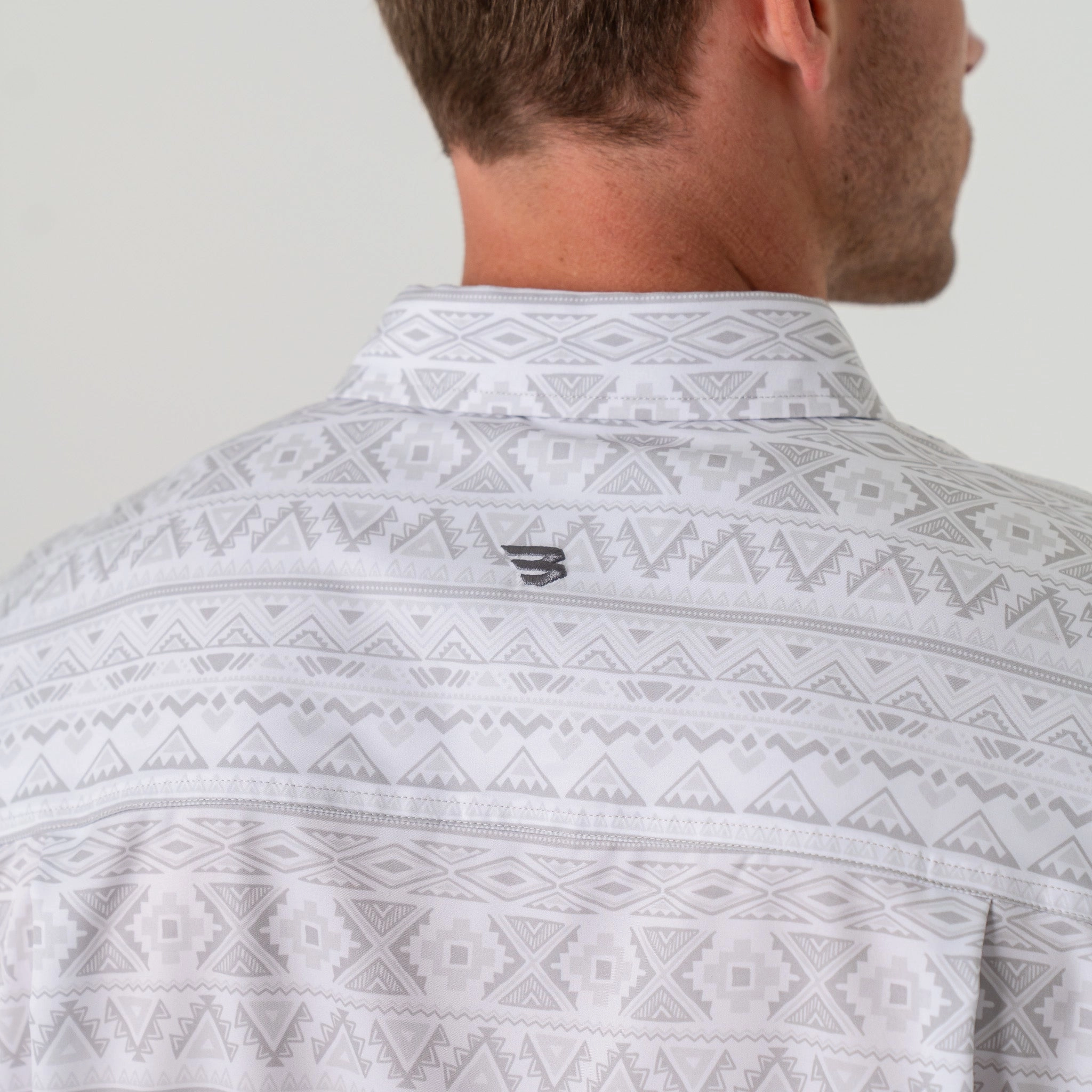 Performance Button Up - Grey Aztec