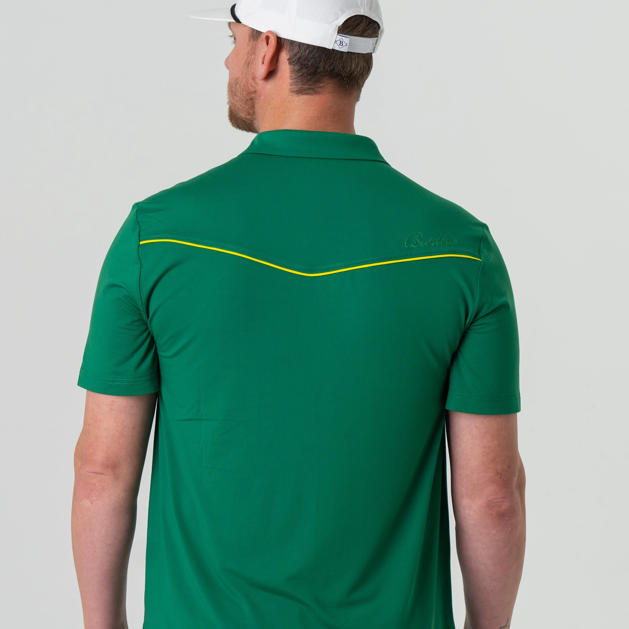 Performance Pearl Snap Polo - Green and Yellow