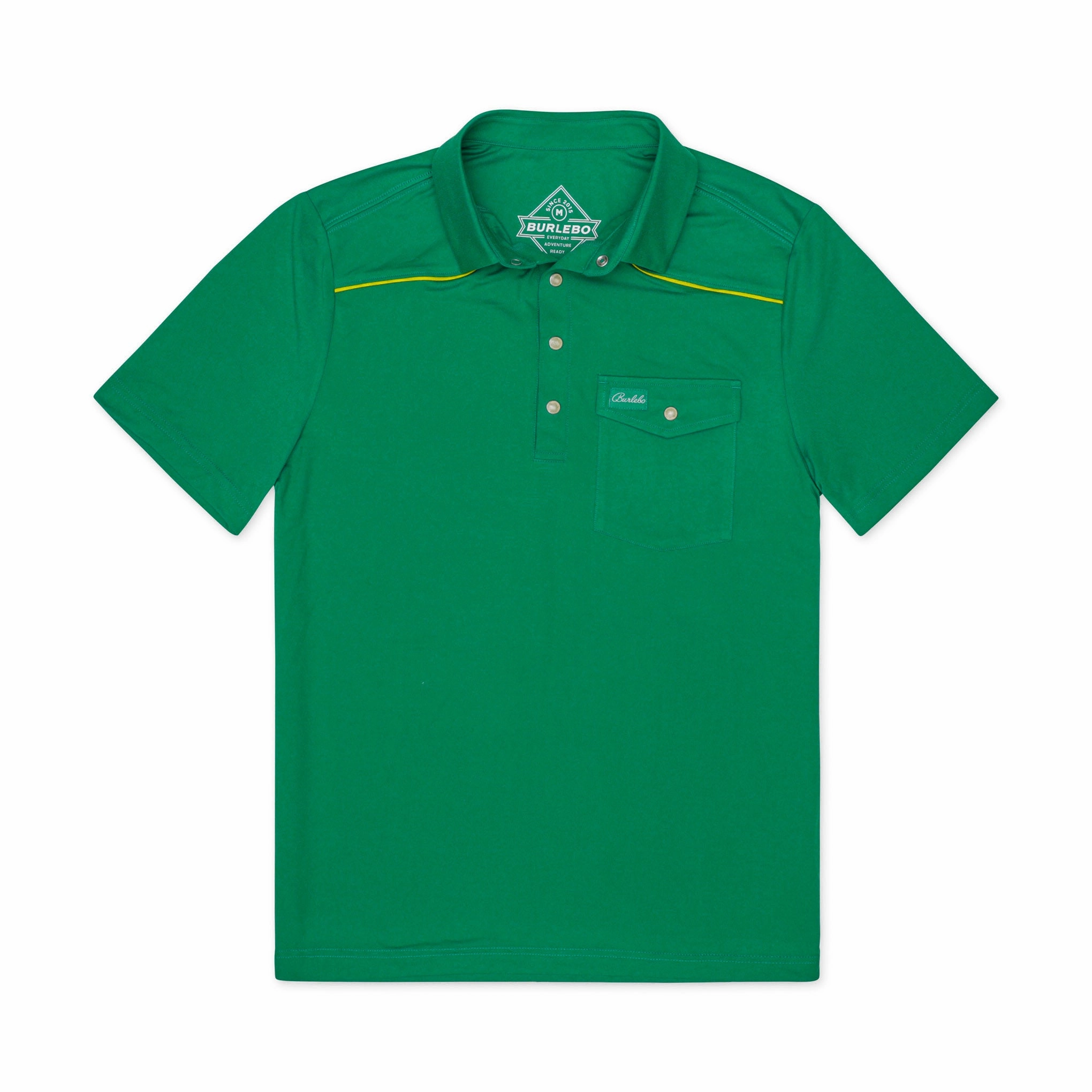 Performance Pearl Snap Polo - Green and Yellow