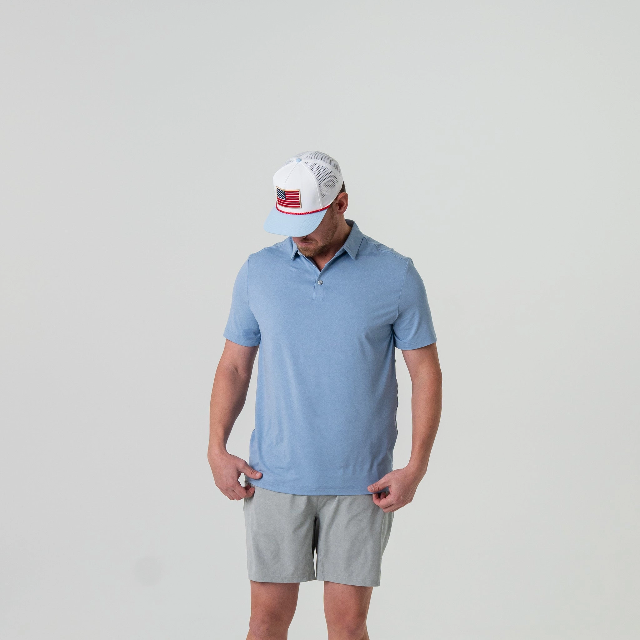 Performance Polo - Heather Sky Blue