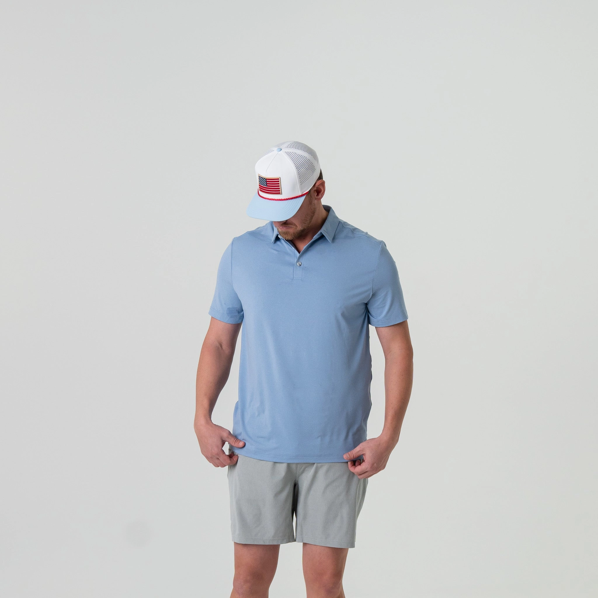 Performance Polo - Heather Sky Blue