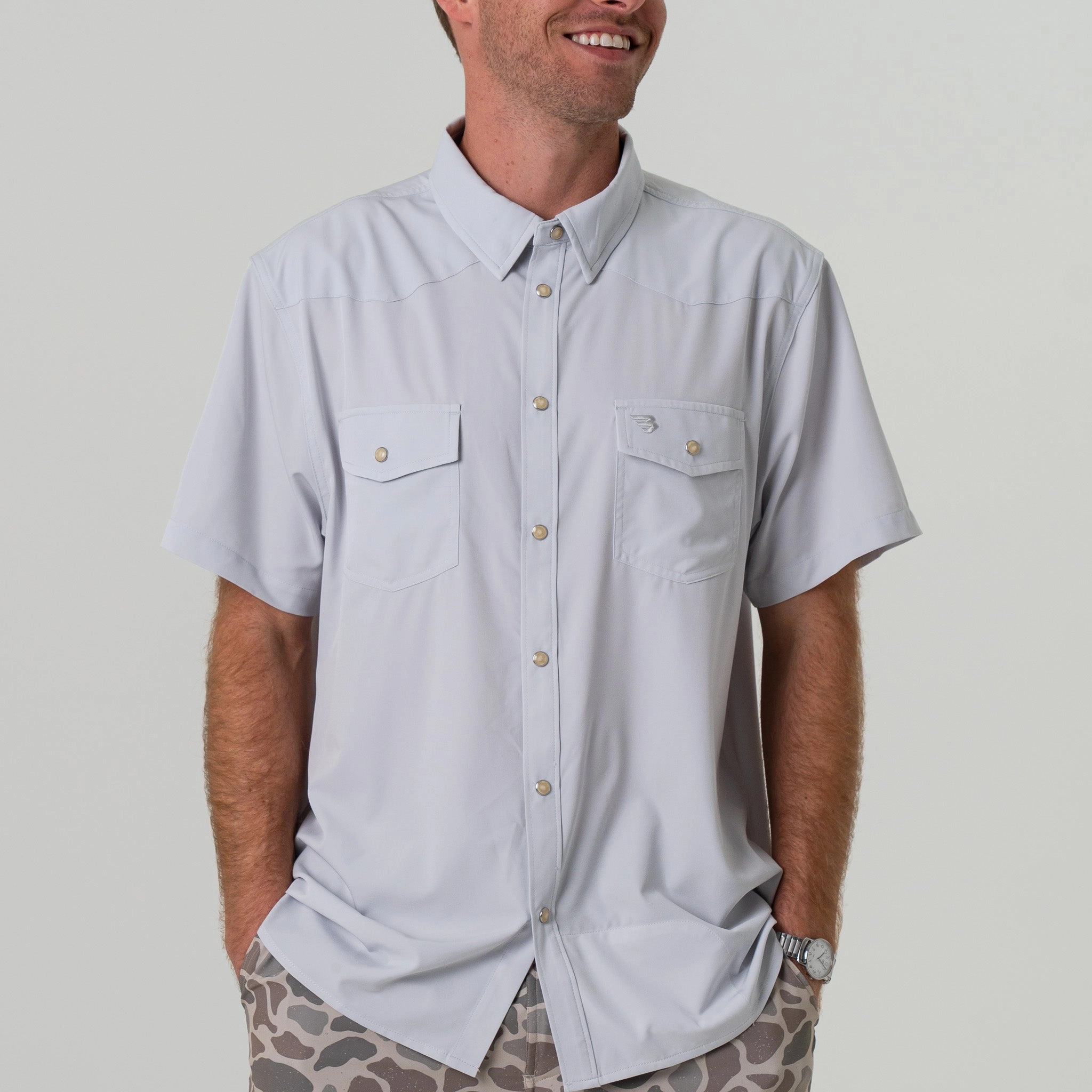 Performance Western Shirt -  Light Grey