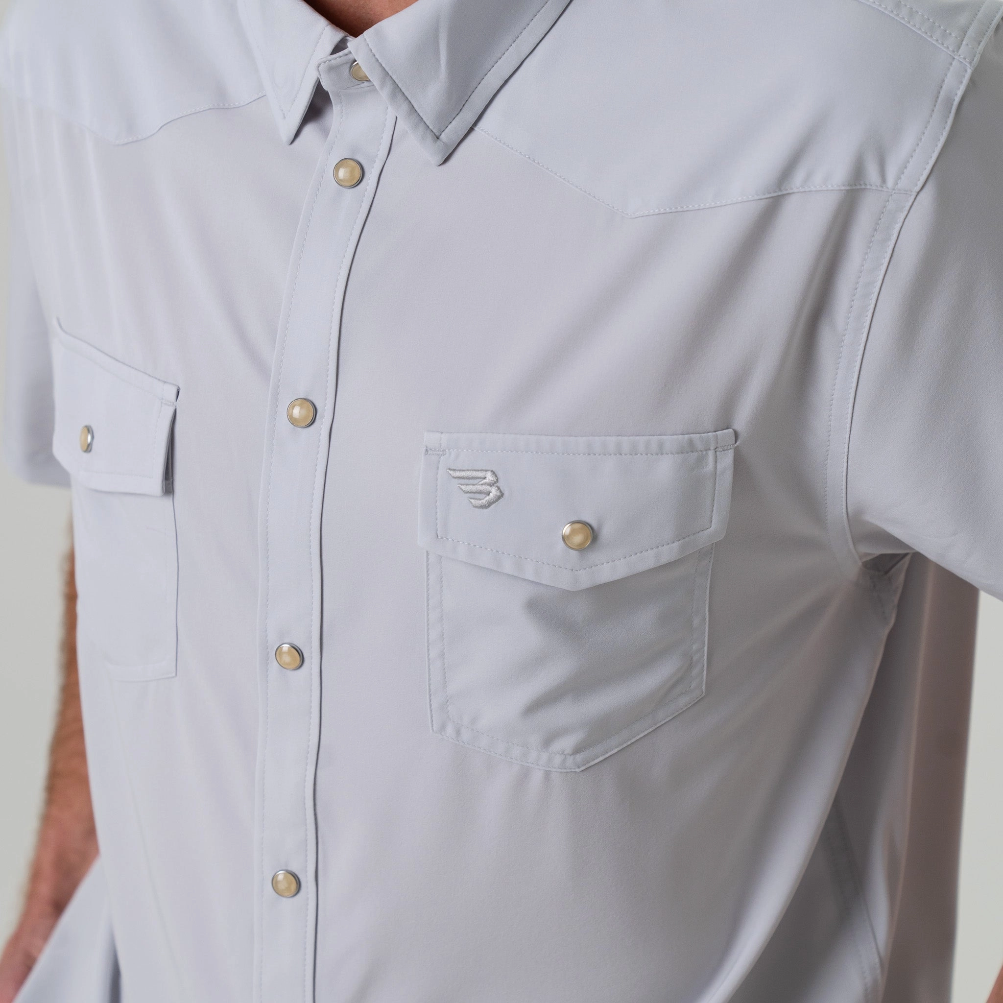 Performance Western Shirt -  Light Grey