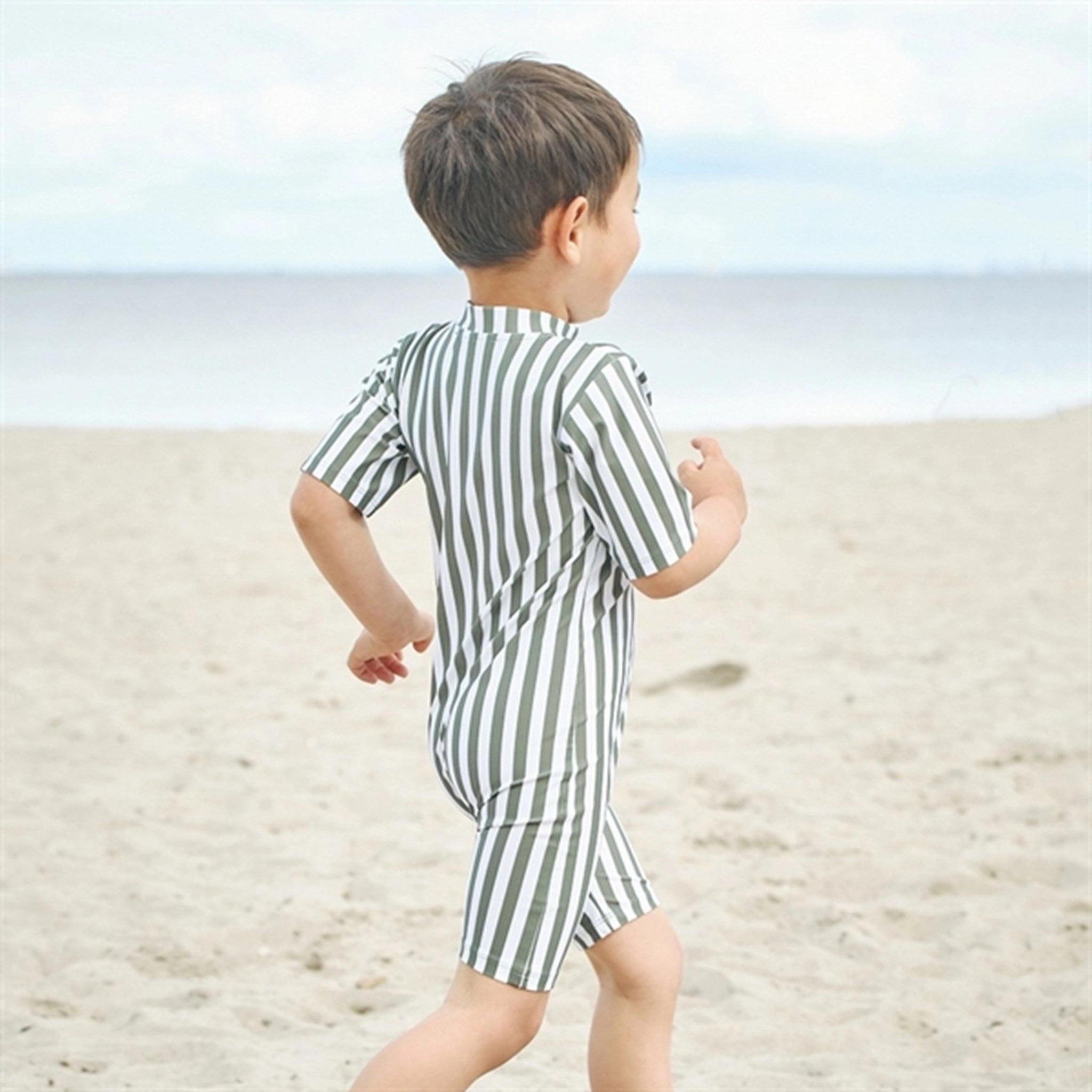 Petit Crabe Army Stripes Natsu Onesie with Zipper