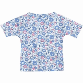 Petit Crabe Betsy B Luna Boatneck Swim Shirt Liberty fabric