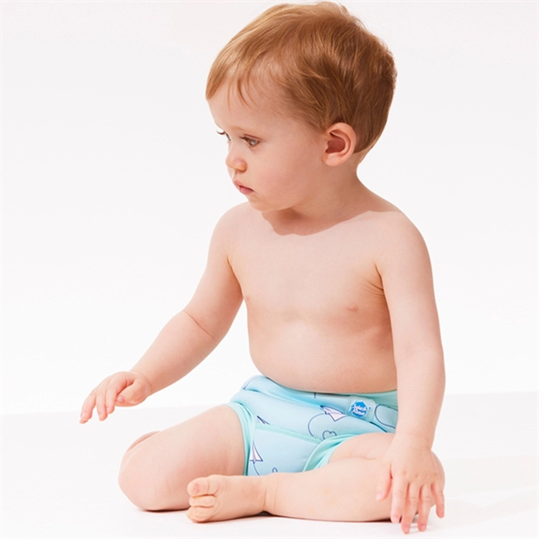 Petit Crabe Latte/Blue Multi Color Onesie with Zipper