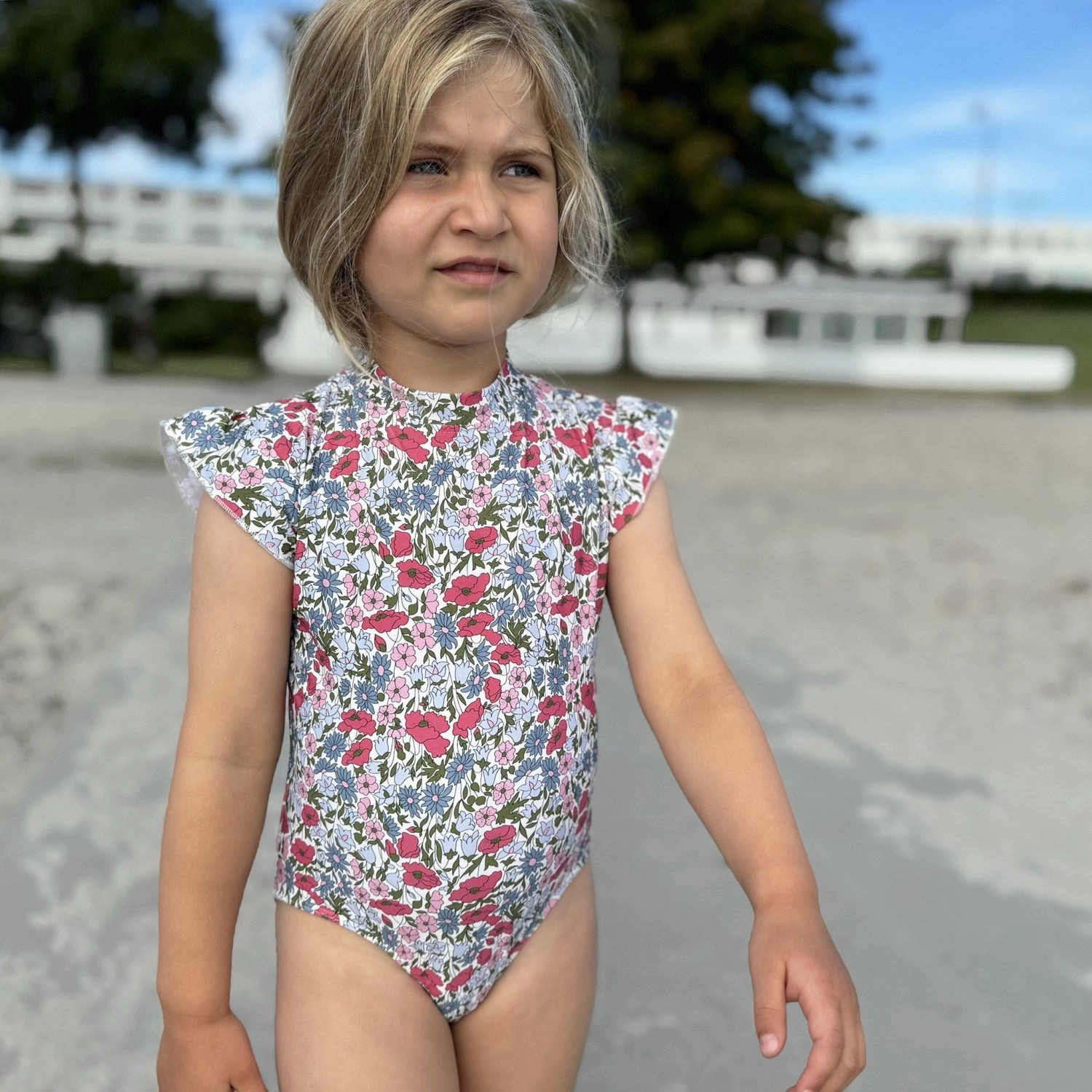 Petit Crabe Poppy & Daisy P Beaa Swimsuit S/S - Made With Liberty Fabrics