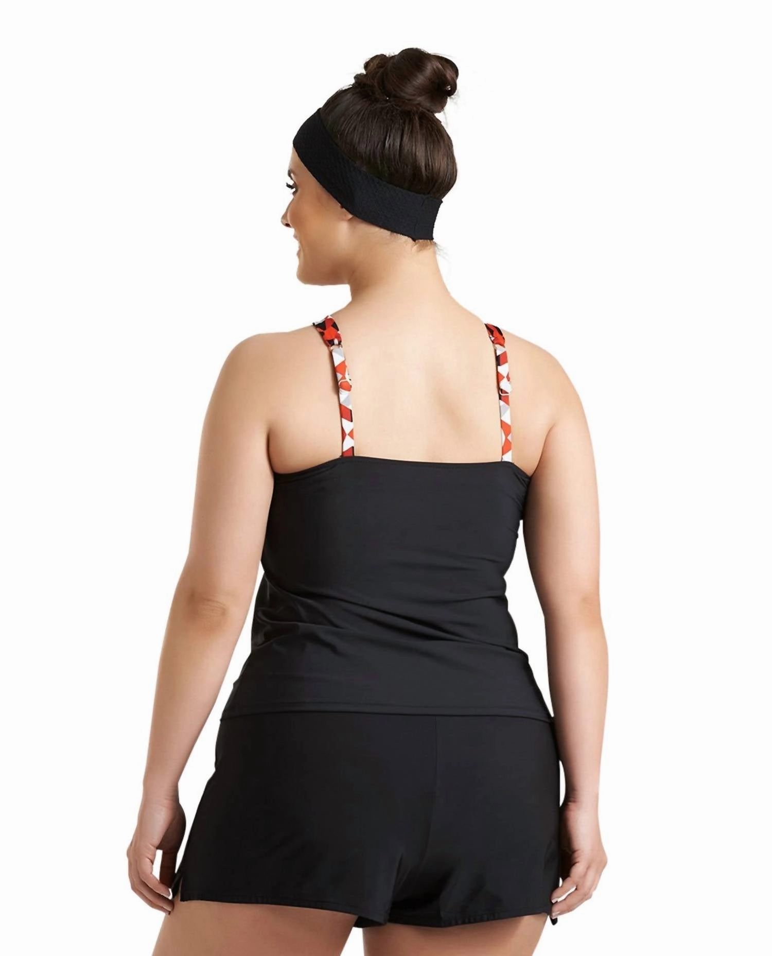 Plus Size Traycee Criss Cross Underwire Tankini Top In Black